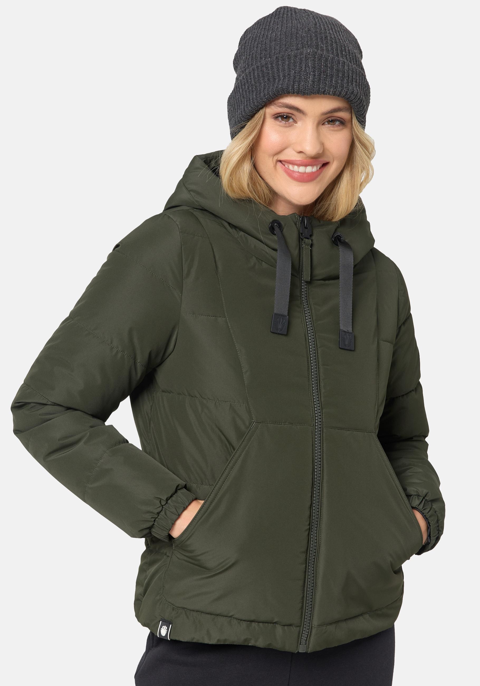 Navahoo Steppjacke »Eisbällchen«, mit Kapuze, stylische Damen Winterjacke mit Kapuze