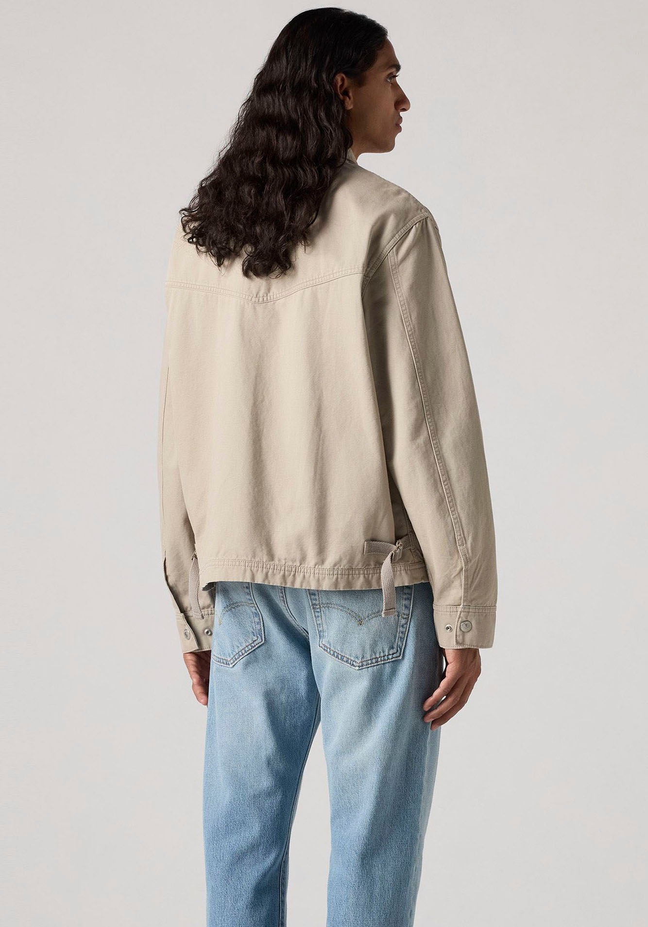 Kurzjacke LEVI'S "Levi's Polk Jacke", Herren, Gr. S, beige (vintage khaki), Obermaterial: 100% Baumwolle, unifarben, regular fit taillenbedeckt, Bündchen, Jacken Kurzjacke, mit Taschen 3