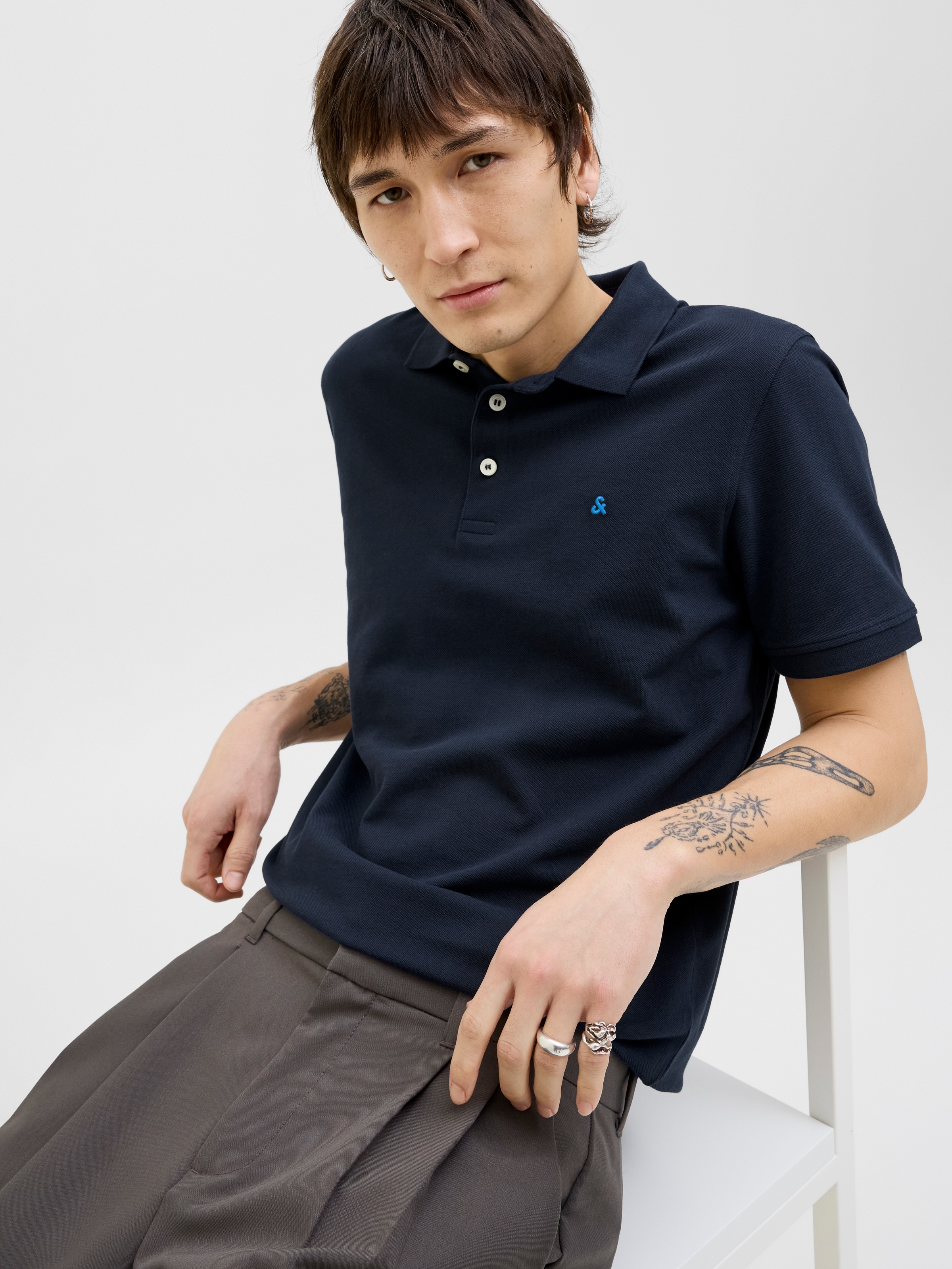 Jack & Jones Poloshirt »JJEPAULOS POLO SS NOOS« Baumwolle, slim fit
