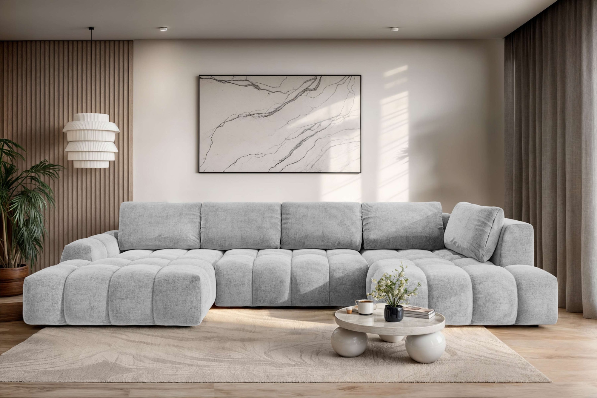 OTTO home Wohnlandschaft "AZITA U-Form, Breite 363 cm - OTTO. Verlässliche Qualität." wahlweise als Schlafsofa mit Bettkasten, Bubble-Optik