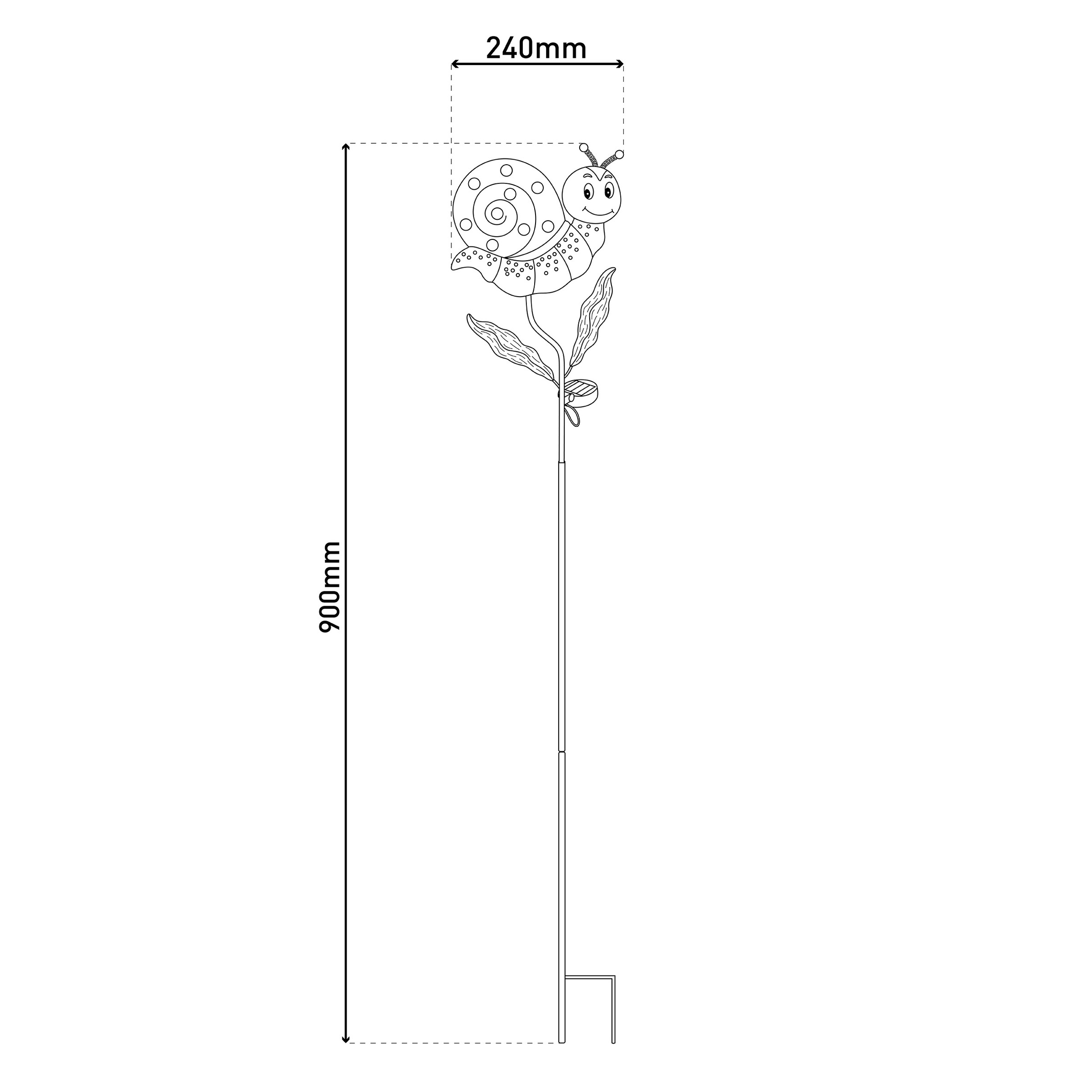 näve LED Solarleuchte »Snaily« LED-Modul 1 Stk. Warmweiß Erdspieß Figur Schnecke, grün, H: 90cm, warmweiß, 6-8h Leuchtdauer