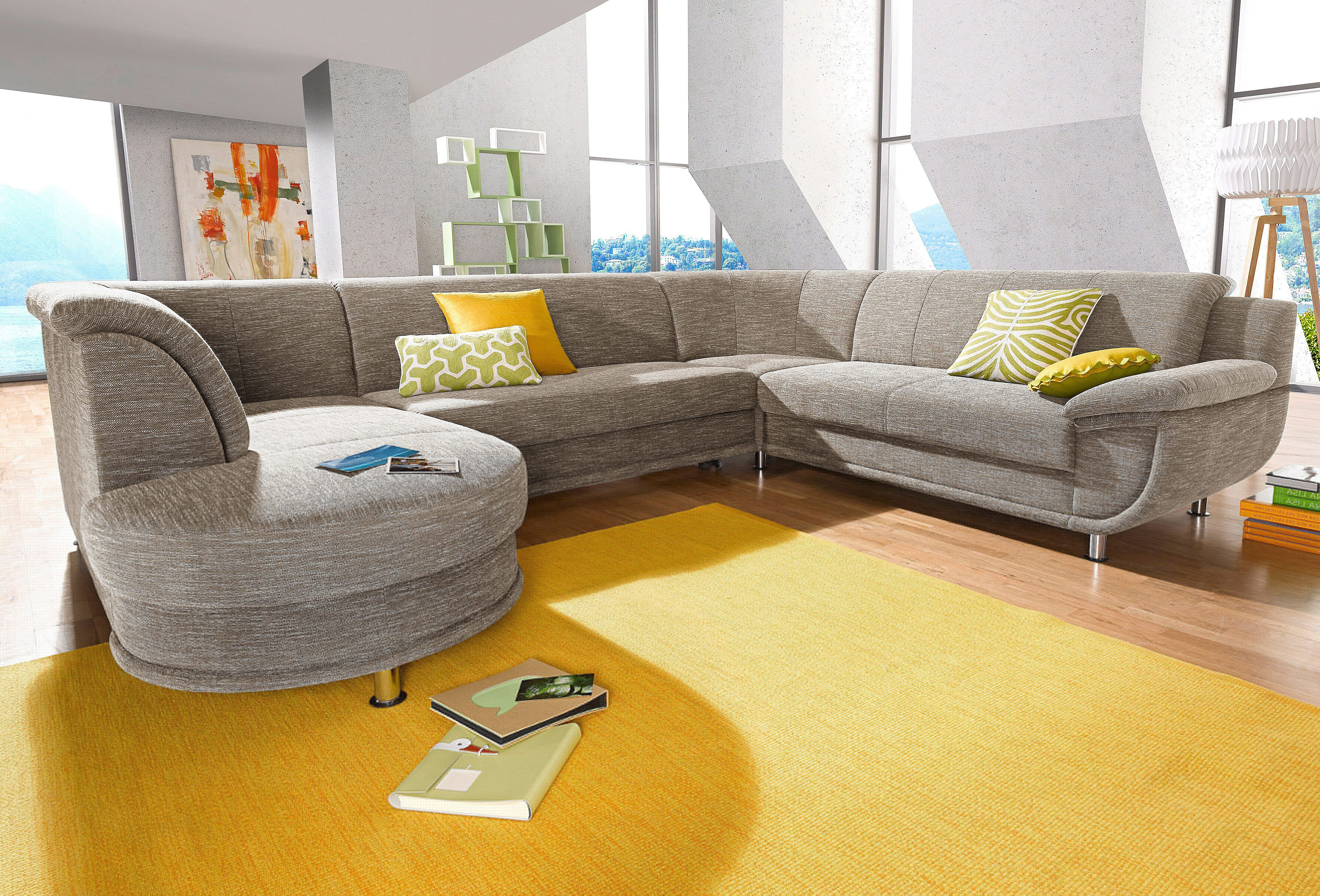 TRENDMANUFAKTUR Wohnlandschaft "Rondo, wahlweine mit Federkern, Breite 320cm, U-Form" inkl.Federkern, ohne Bettfunktion