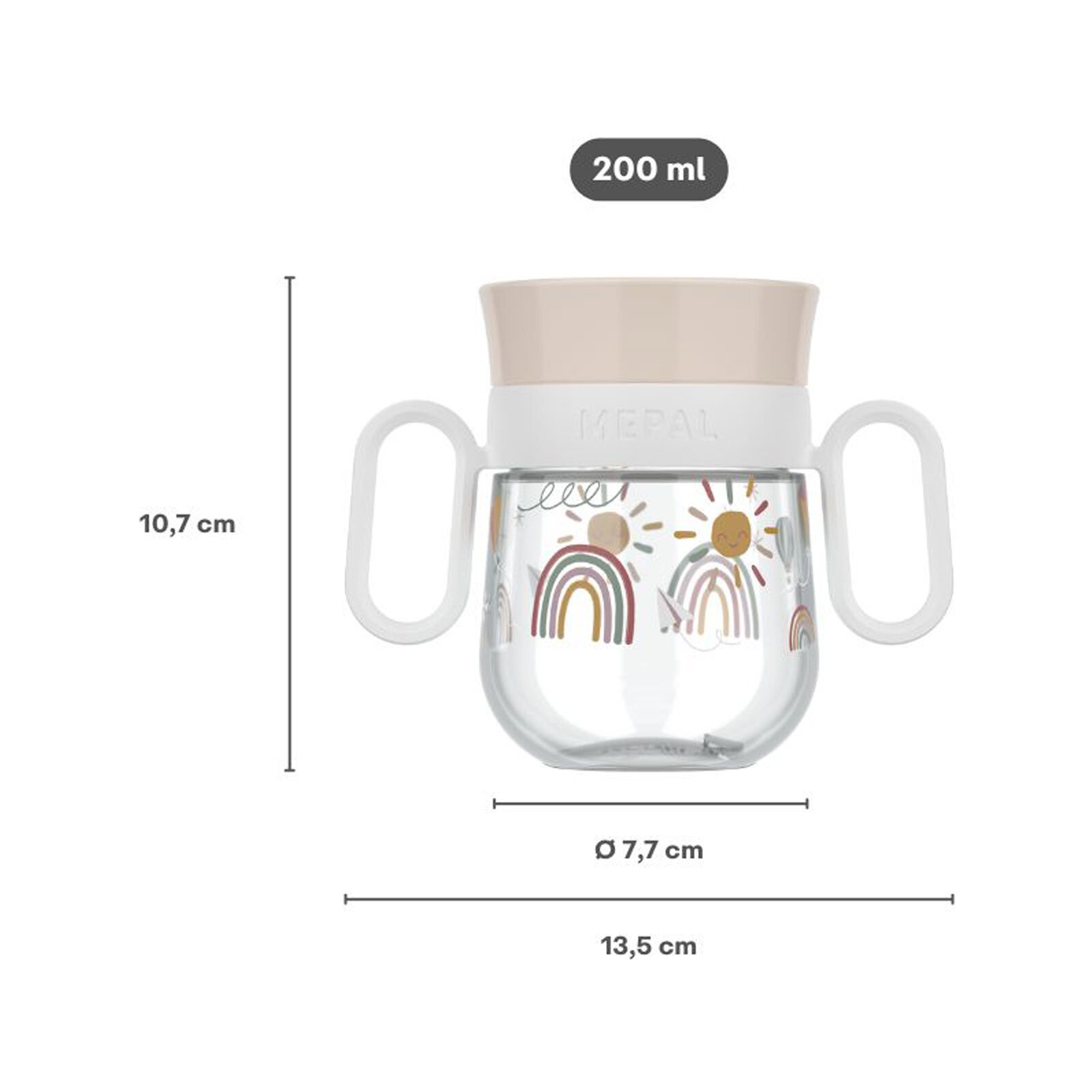 Kinderbecher MEPAL "360 Trinklernbecher Mio (2025) 200 ml", bunt (forest friends), Polypropylen, Trinkgefäße, Kinderbecher 4
