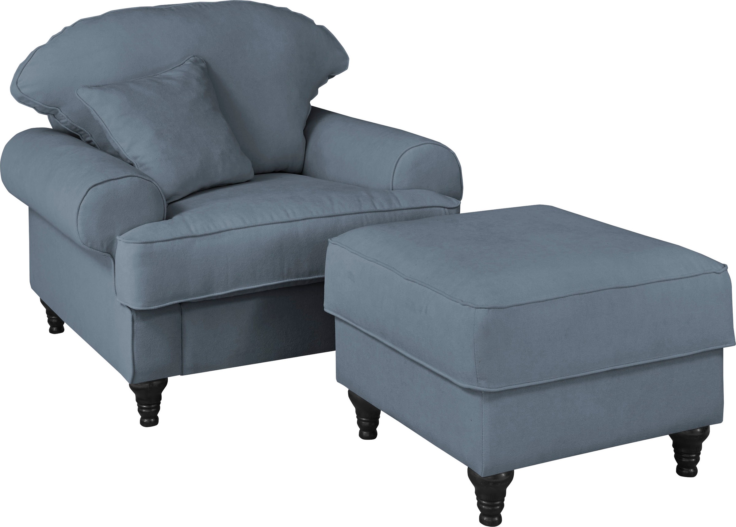 Home affaire Sessel »WESTMINSTER«, (Set, 2 St., 1Sessel, 1 Hocker), mit Federkern-Polsterung