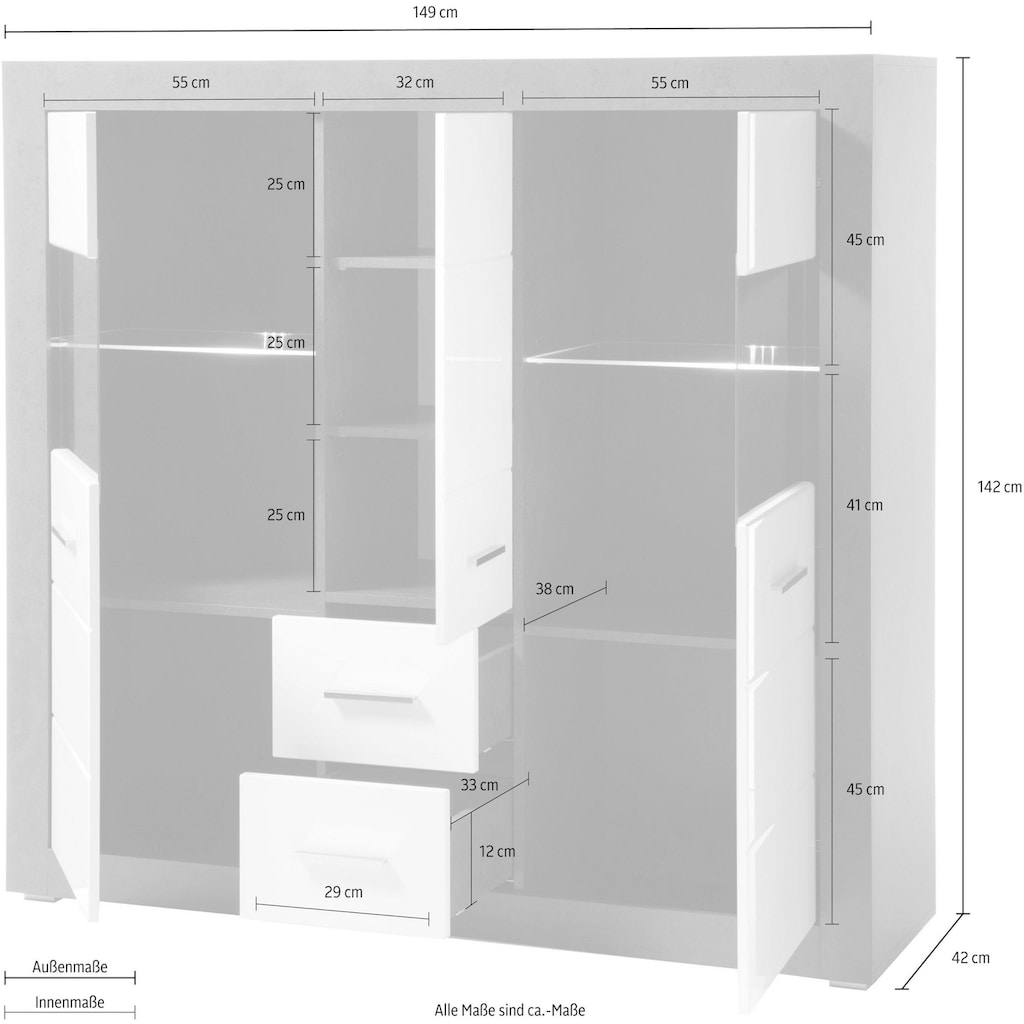 INOSIGN Highboard »Etero«, Breite 149 cm