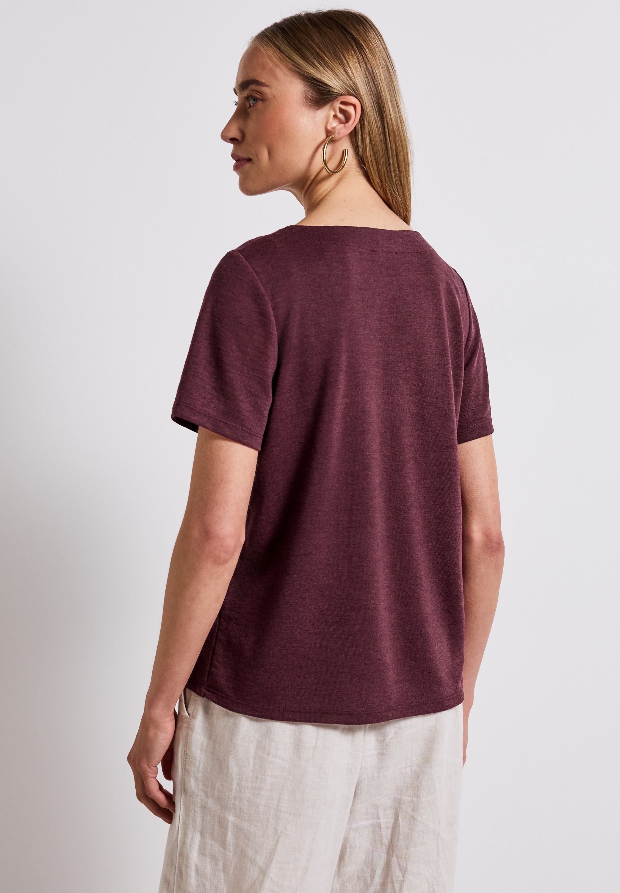 STREET ONE T-Shirt, aus elastischem Materialmix