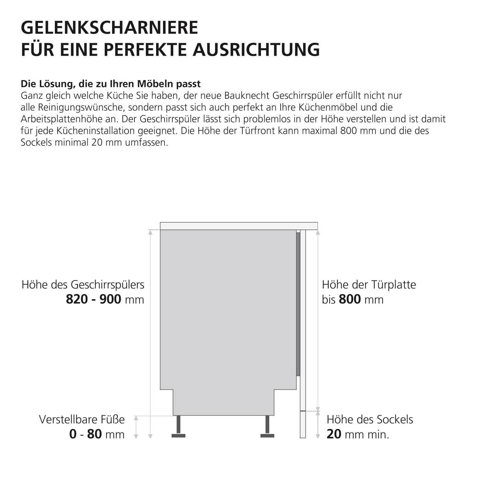 BAUKNECHT vollintegrierbarer Geschirrspüler »BCIC 3C26 ES«, 14 Maßgedecke