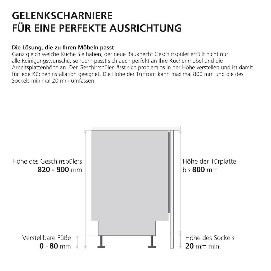 BAUKNECHT vollintegrierbarer Geschirrspüler »BCIC 3C26 ES«, BCIC 3C26 ES, 14 Maßgedecke