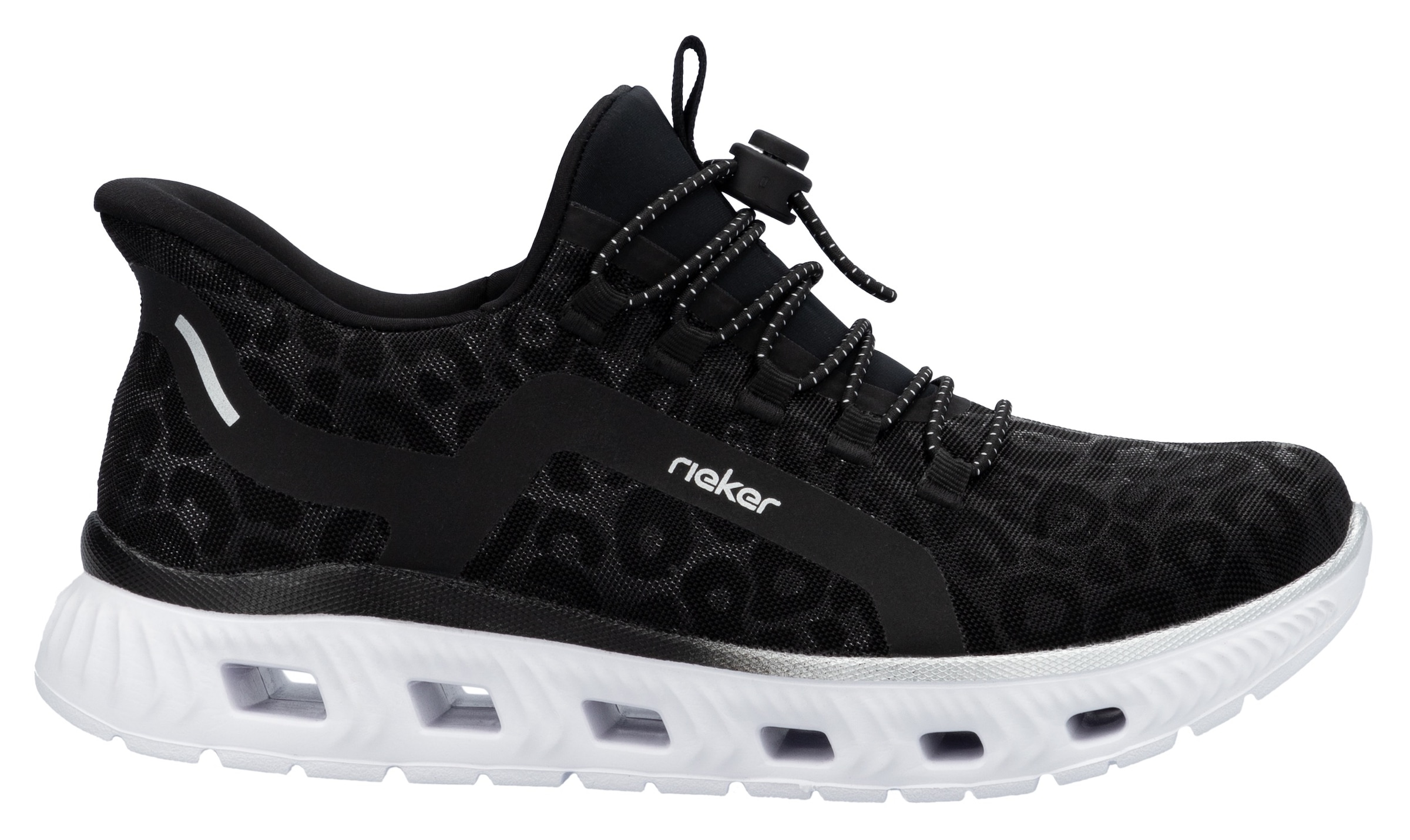 RIEKER Sport Slip-On Sneaker, Freizeitsneaker, Schlupfschuh in Leo-Optik, mit MemoSoft-Innensohle