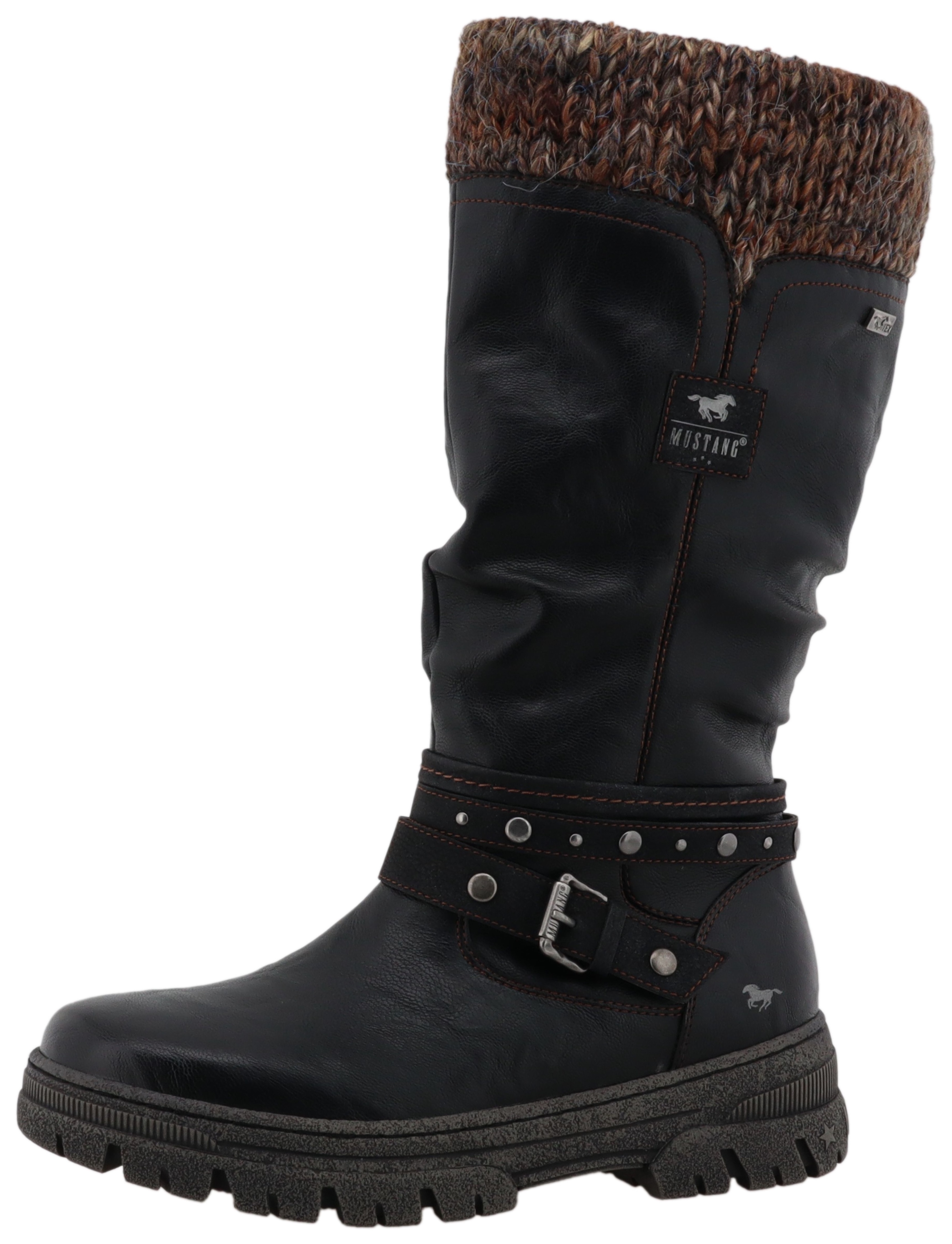 Mustang Shoes Winterstiefel "Tabitha" Stiefel mit Zierriemchen und Blockabs günstig online kaufen