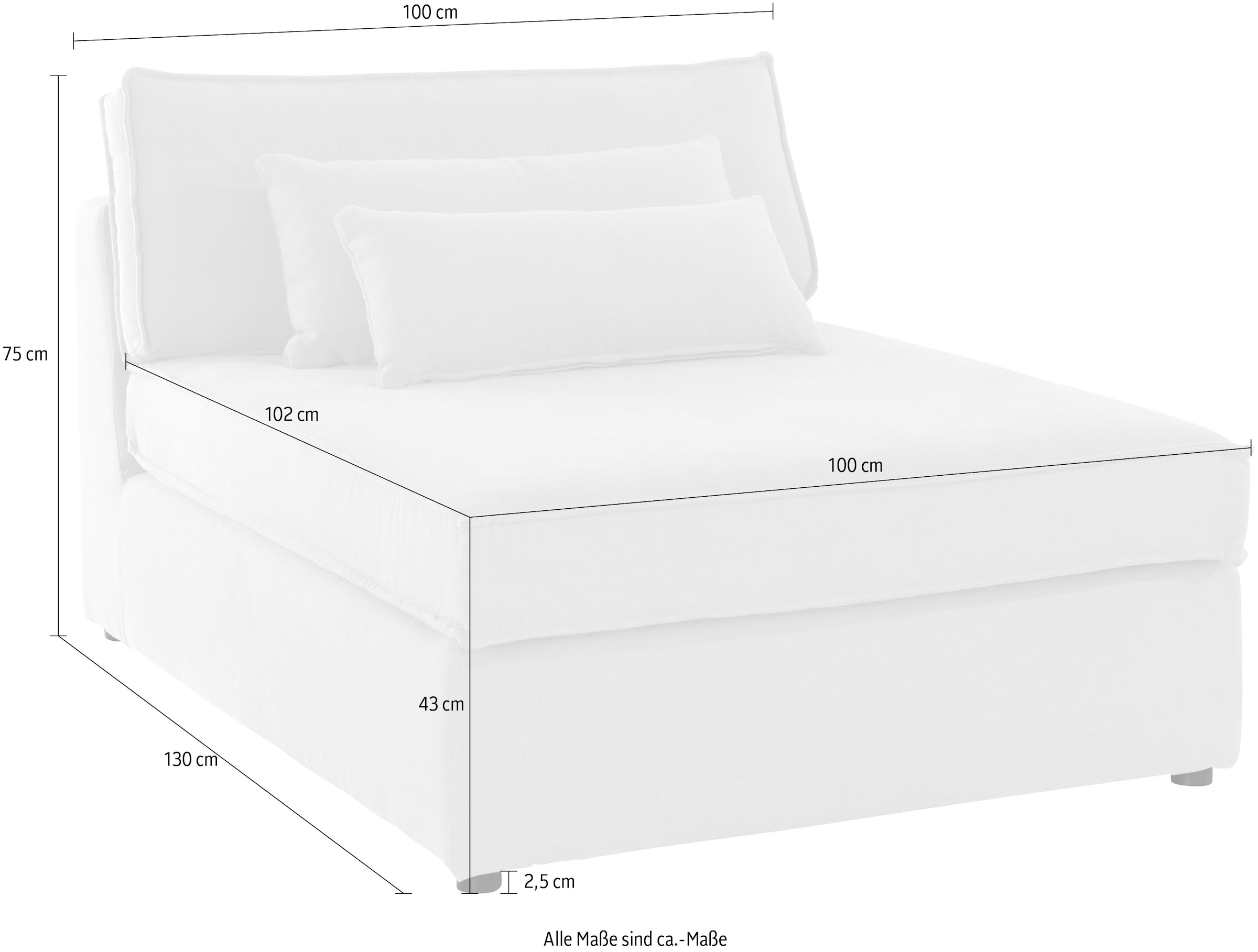 RAUM.ID Sofa-Mittelelement »Enid«, Teil eines Modulsofas, fester Sitzkomfort, auch in Breitcord