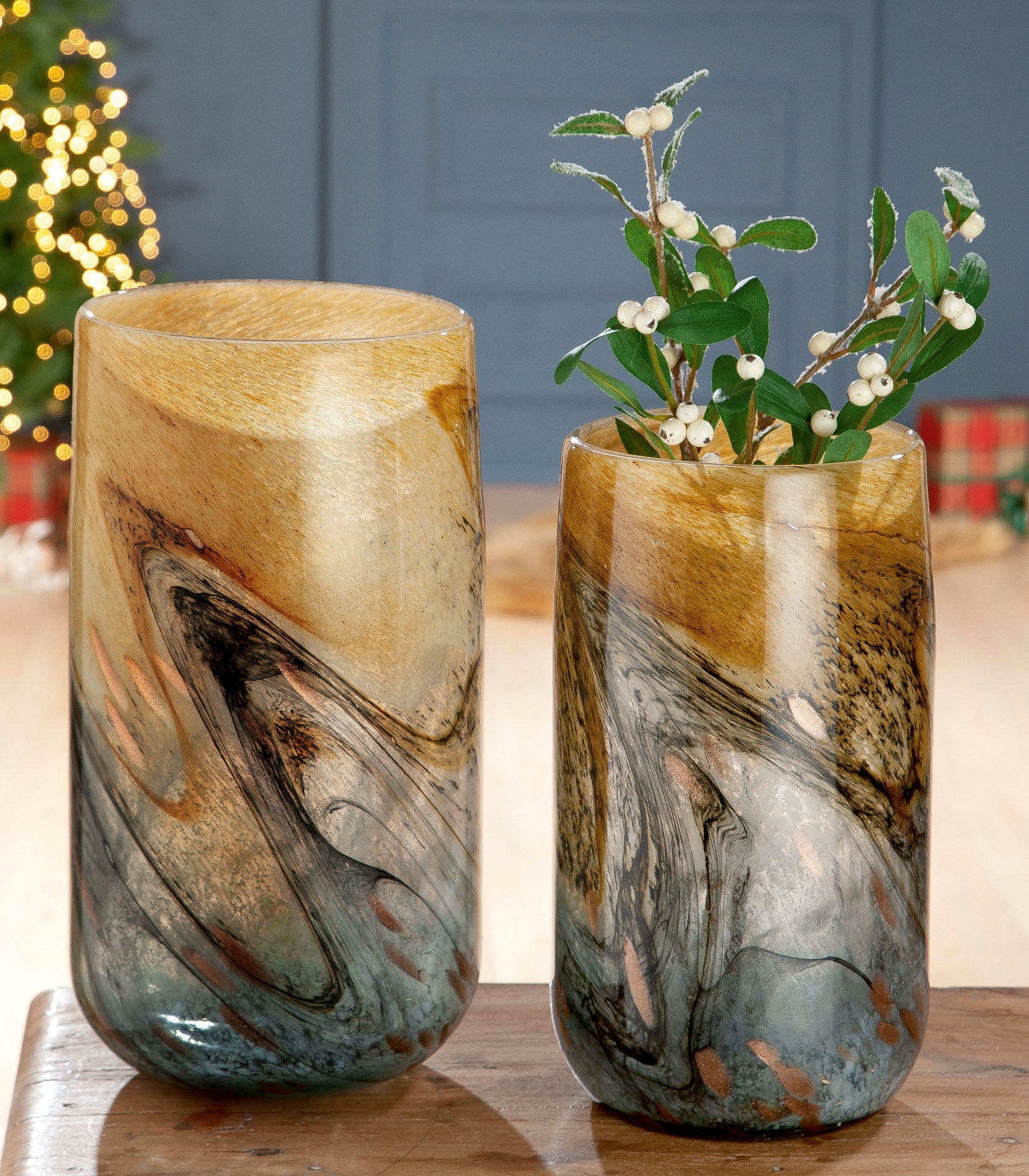 GILDE Tischvase »Vida, | Blumenvase dekorative Vase (1 bestellen Farbverlauf«, Glas, aus mit BAUR St.)