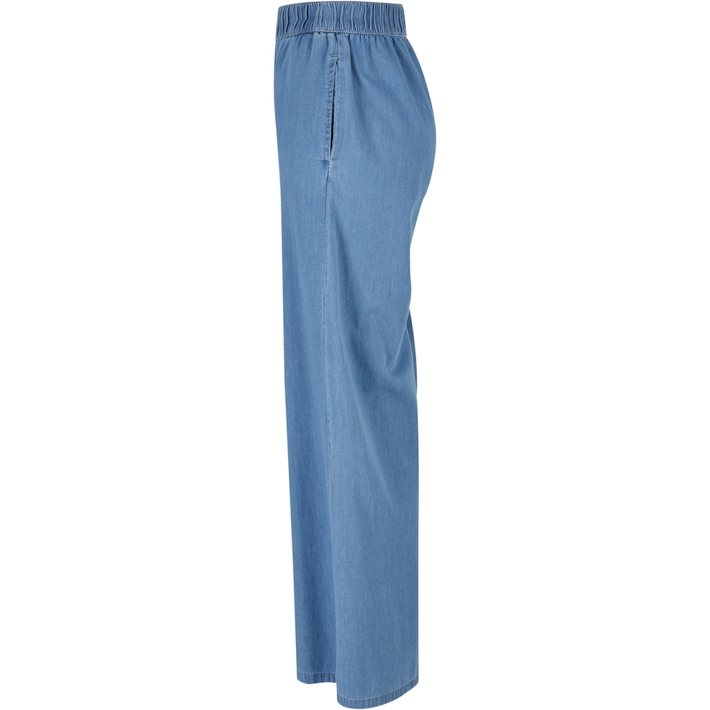 URBAN CLASSICS Stoffhose »Urban Classics Damen Ladies Light Denim Wide Leg Pants«, (1 tlg.)