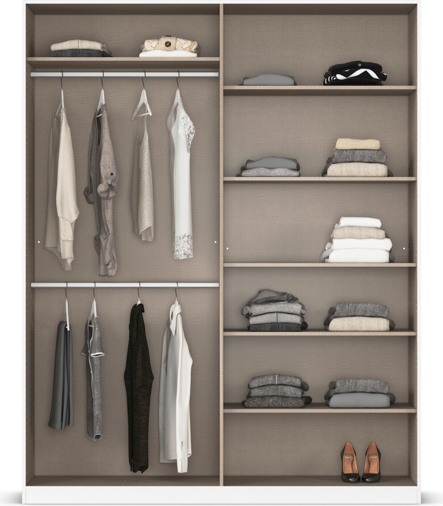 rauch Drehtürenschrank »Kleiderschrank Kleiderschränke Schrank Garderobe AGORDO mit Glasfront«, (in zwei Griff-Farben), durchdachte Innenausstattung, in 6 Breiten und 2 Höhen MADE IN GERMANY