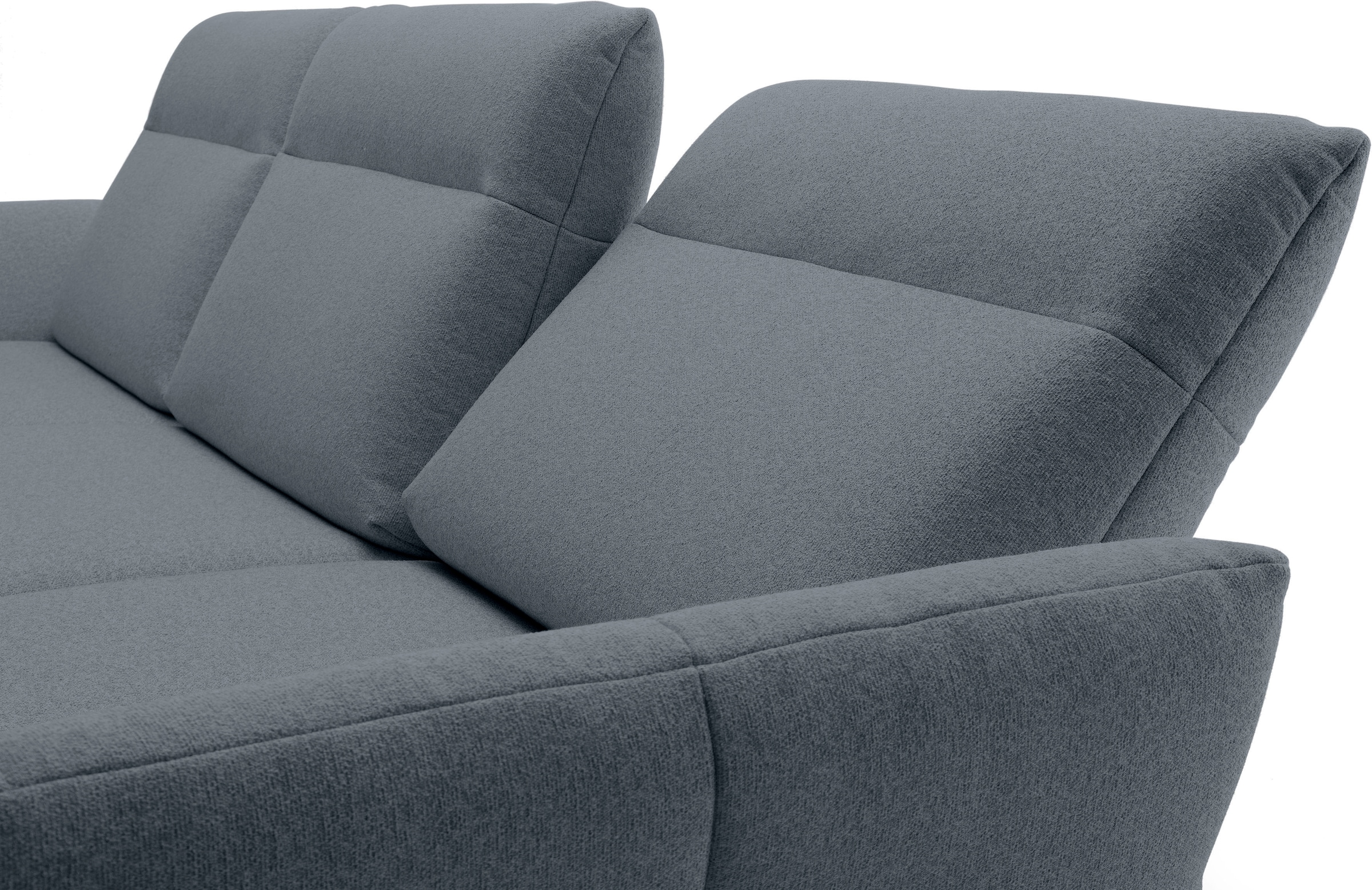 Creation BY ROLF BENZ Ecksofa »CR.460«, Sockel in Nussbaum, Winkelfüße in Umbragrau, Breite 298 cm