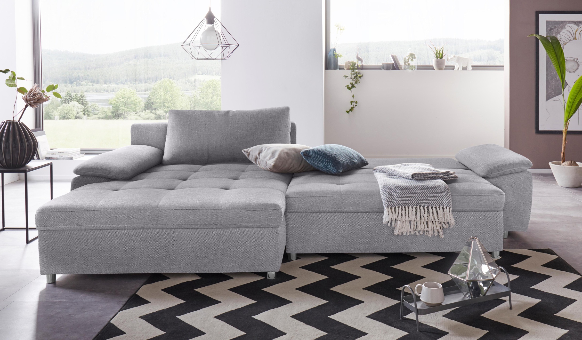 sit&more Ecksofa »Labene L-Form«, wahlweise mit Bettfunktion und Bettkasten, auch als XXL-Variante