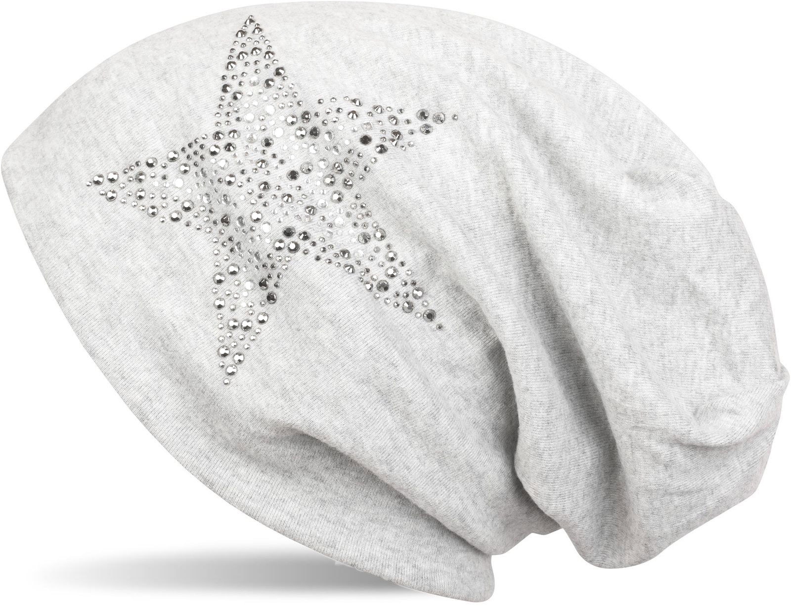 styleBREAKER Beanie "Beanie Mütze mit Strass Nieten Stern" 1 Stk.