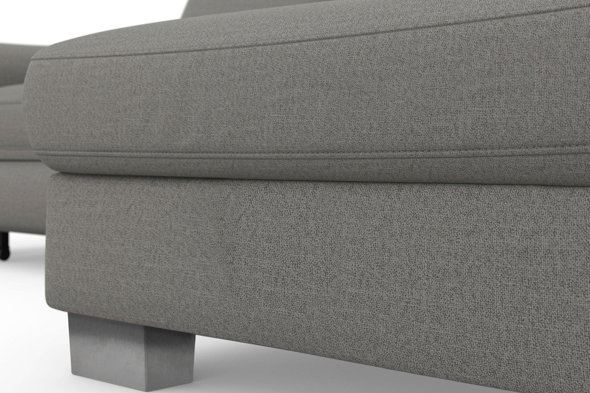 sit&more Ecksofa »Dundee L-Form« mit Federkern und Edelstahlfüßen, wahlweise mit Kopfteilverstellung