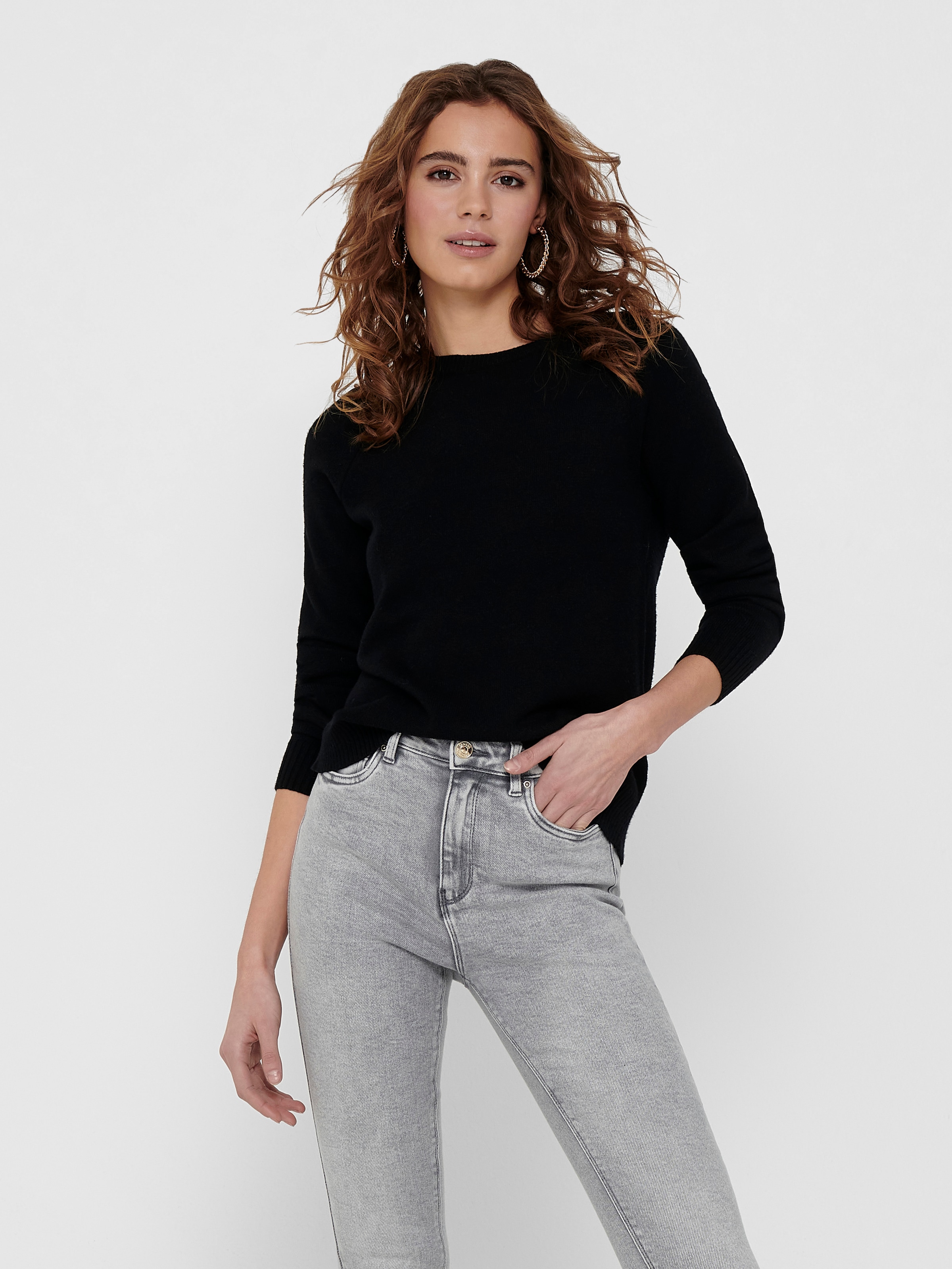 ONLY Rundhalspullover »ONLLESLY KINGS« in melierter Optik