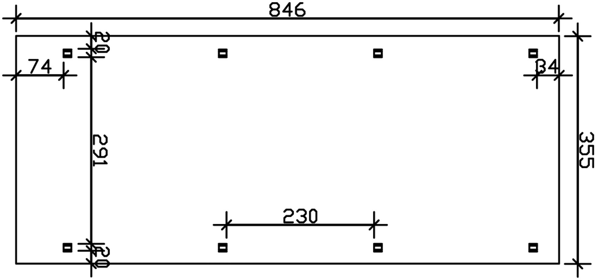 Skanholz Einzelcarport »Spessart«, 291 cm, Anthrazit