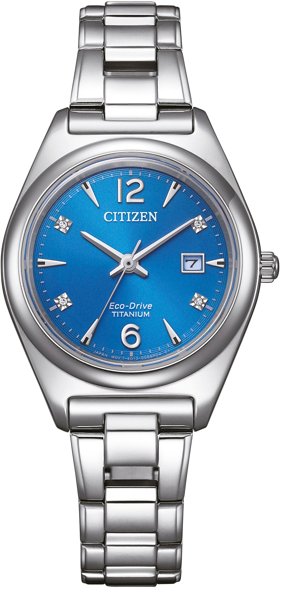 Citizen Solaruhr »EW2601-81L«, Armbanduhr, Damenuhr, Titanarmband, bis 10 bar wasserdicht, Datum