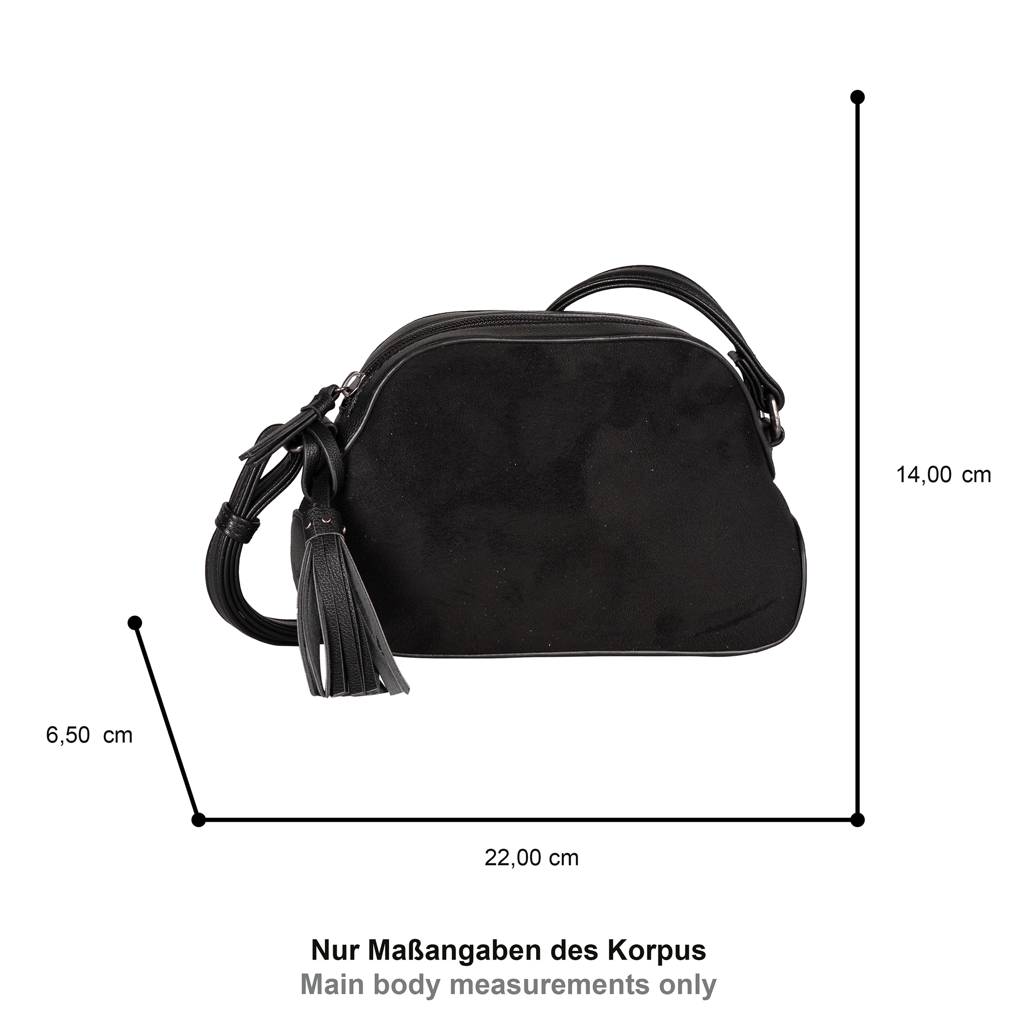 Gabor Handtasche »Anthea«, Kombi aus Velourimitat und Lederimitat sowie Nieten besetzte Anhänger
