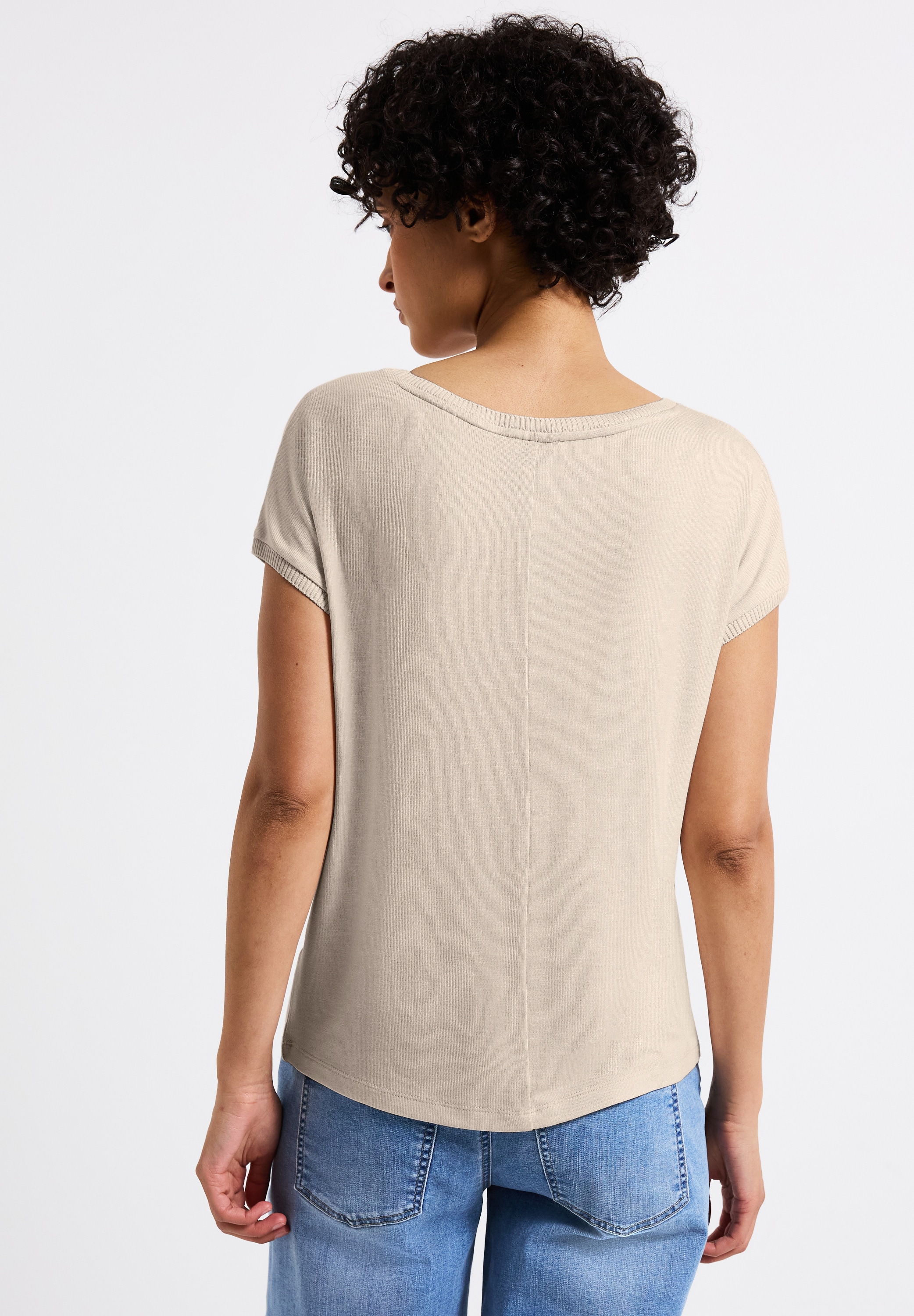 STREET ONE T-Shirt, mit Materialmix