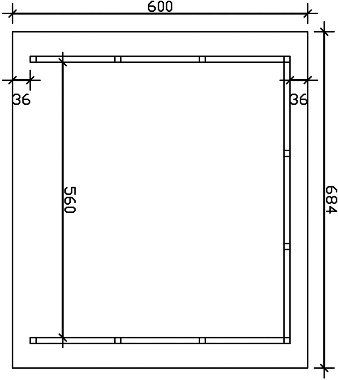 Skanholz Doppelcarport »Schwarzwald«, KVH-Fichte, 560 cm, Natur, mit Dachlattung