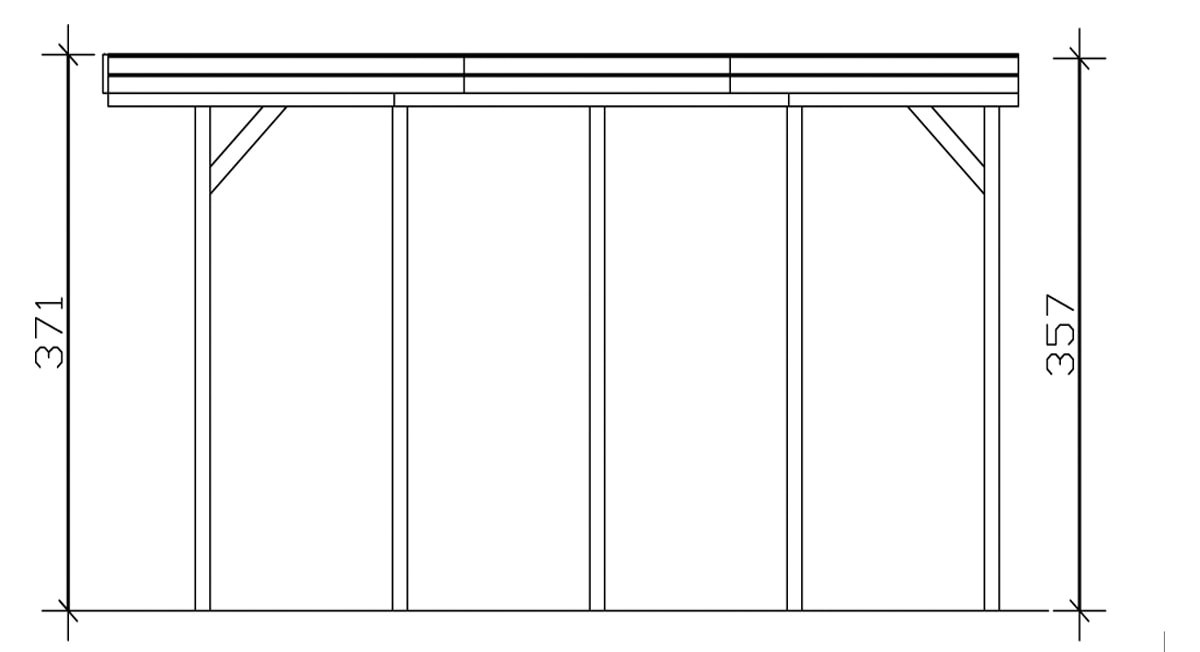 Skanholz Einzelcarport »Friesland«, 355 cm, braun, für Caravan