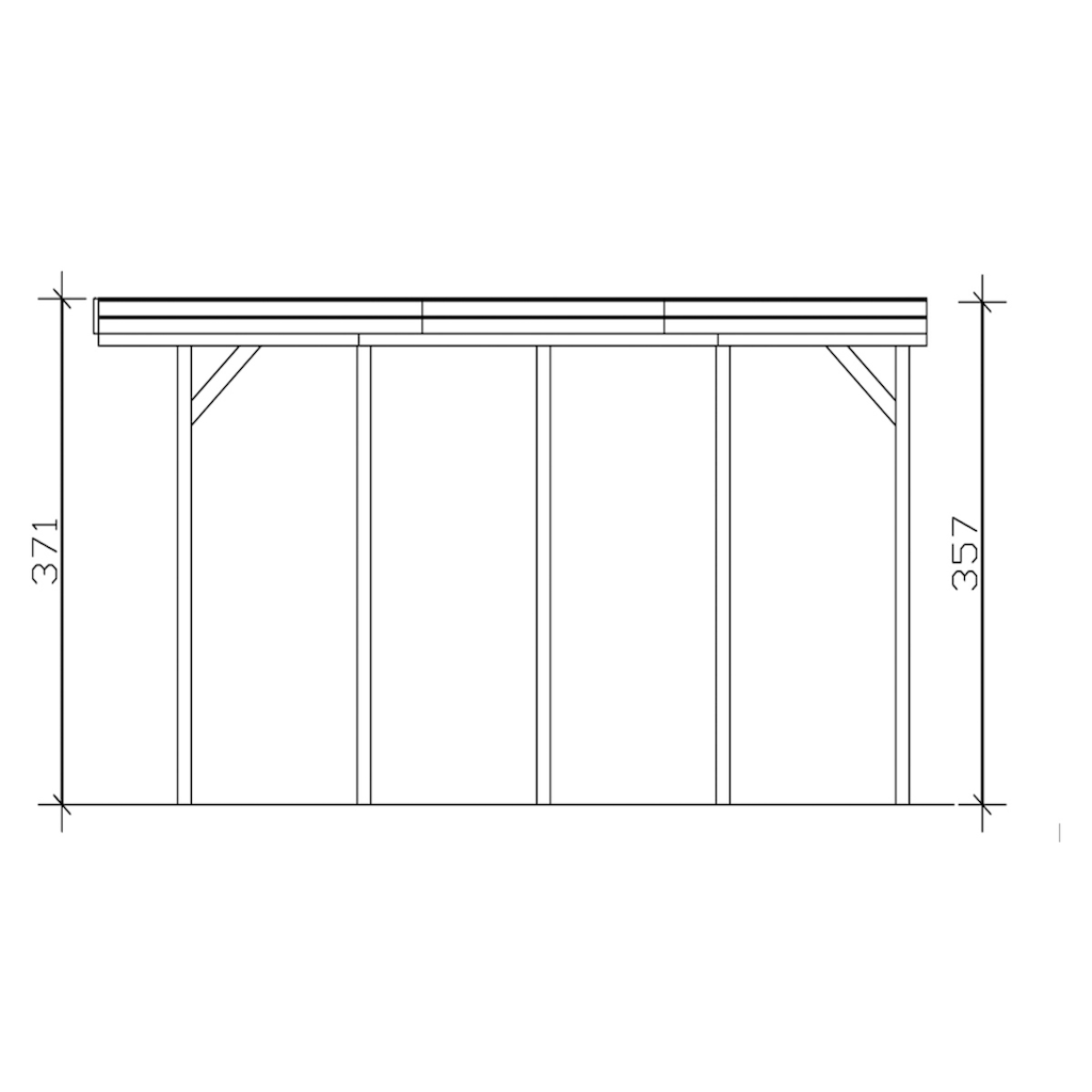 Skanholz Einzelcarport »Friesland«, Holz, 355 cm, braun