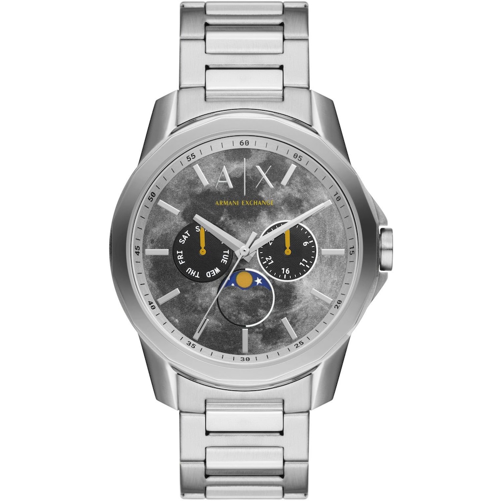 ARMANI EXCHANGE Multifunktionsuhr »AX1736«, Quarzuhr, Armbanduhr, Herrenuhr, Mondphase, Datum, analog