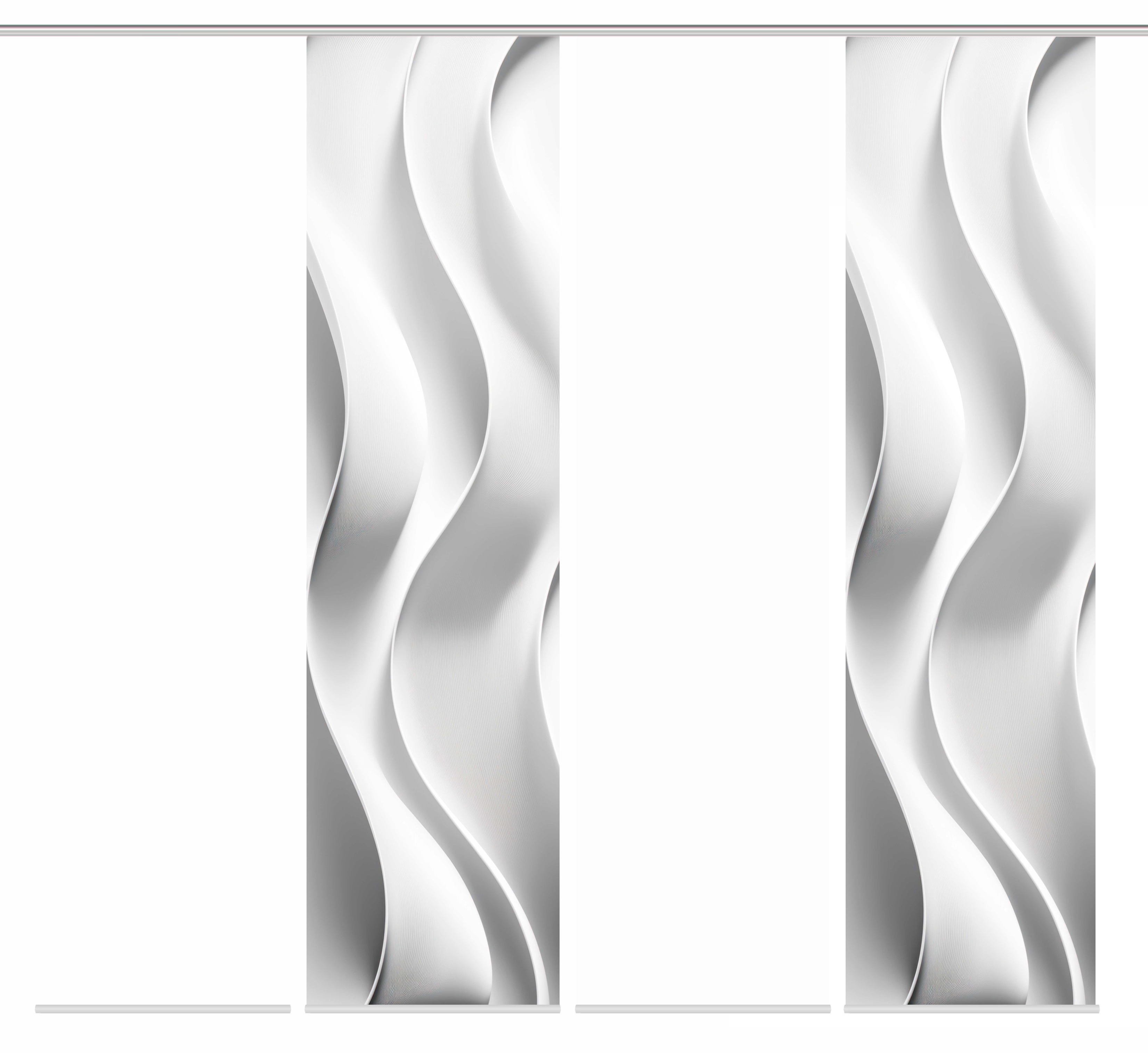 Thumbnail - HOME WOHNIDEEN Schiebegardine "JAIR" Paneelwagen 4 Stk. tlg. SCHIEBEVORHANGSET,SEIDENOPTIK,DIGIDRUCK