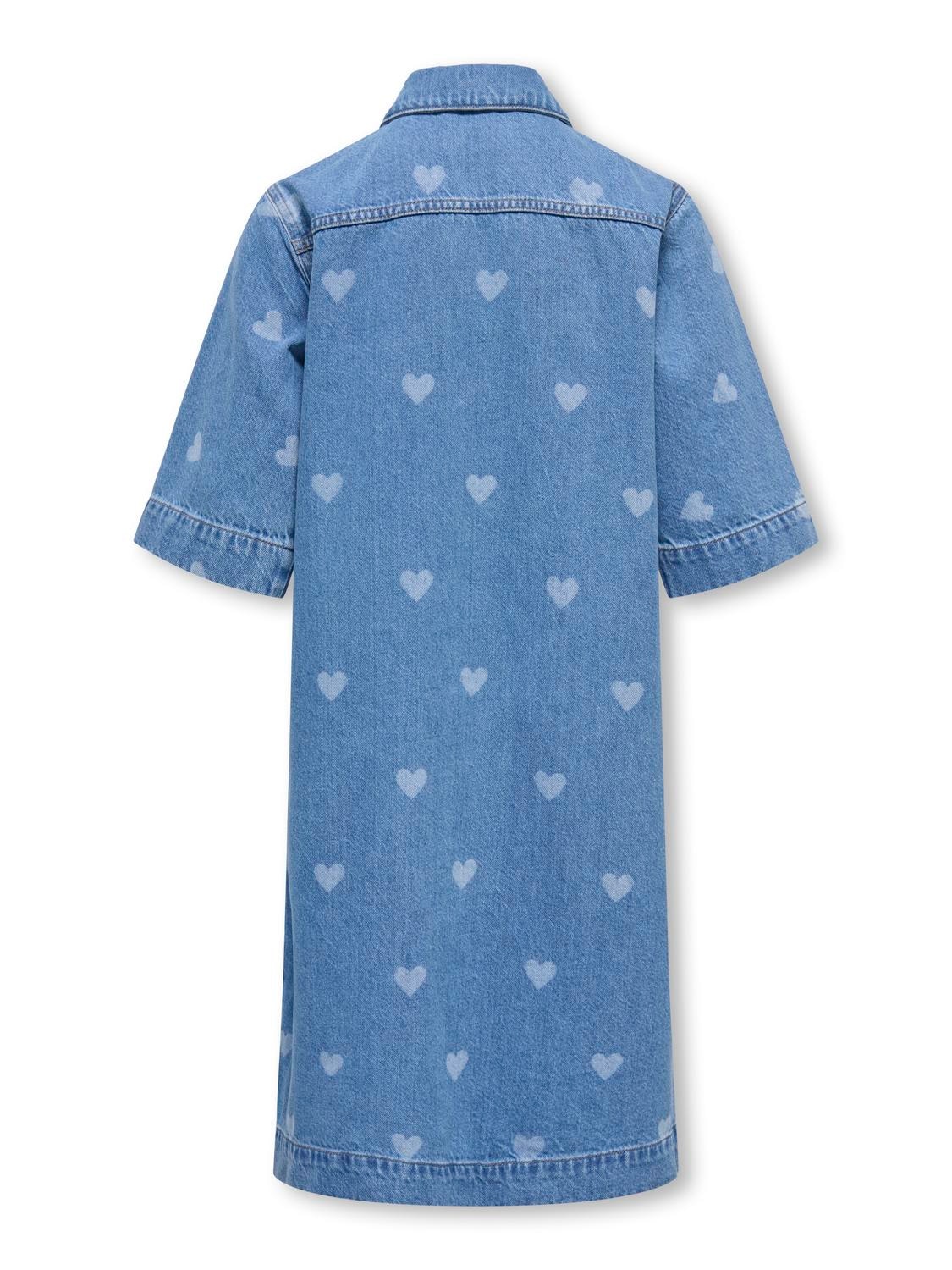 KIDS ONLY Jeanskleid »KOGLOVA SS HEART DNM DRESS« Brusttaschen