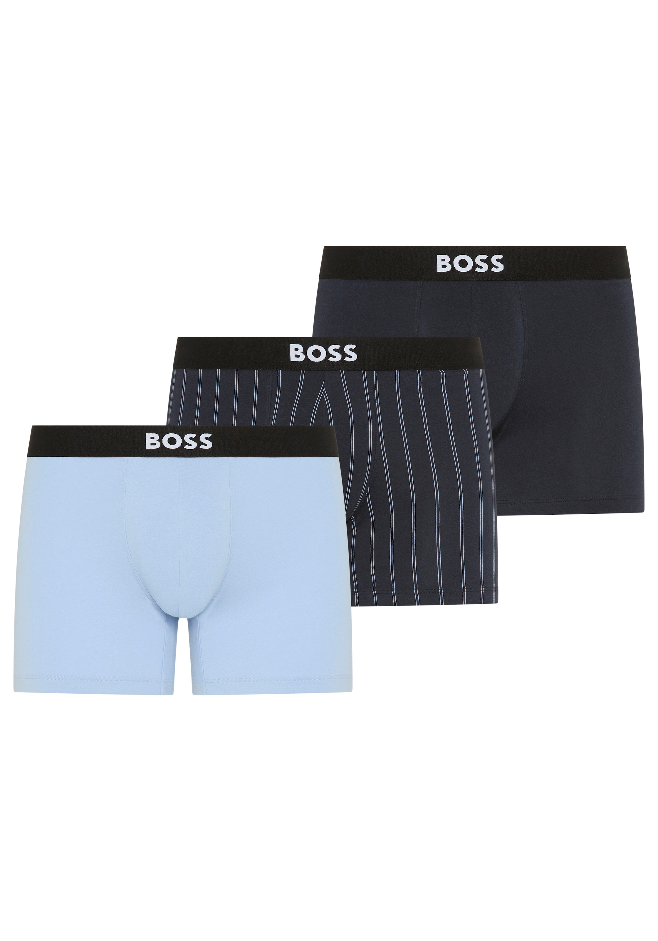 BOSS Boxershorts »Boxer Brief 3P BOSS ONE« 3 Stk. elastischer Bund mit Logo, 1x gemustert, 2x uni