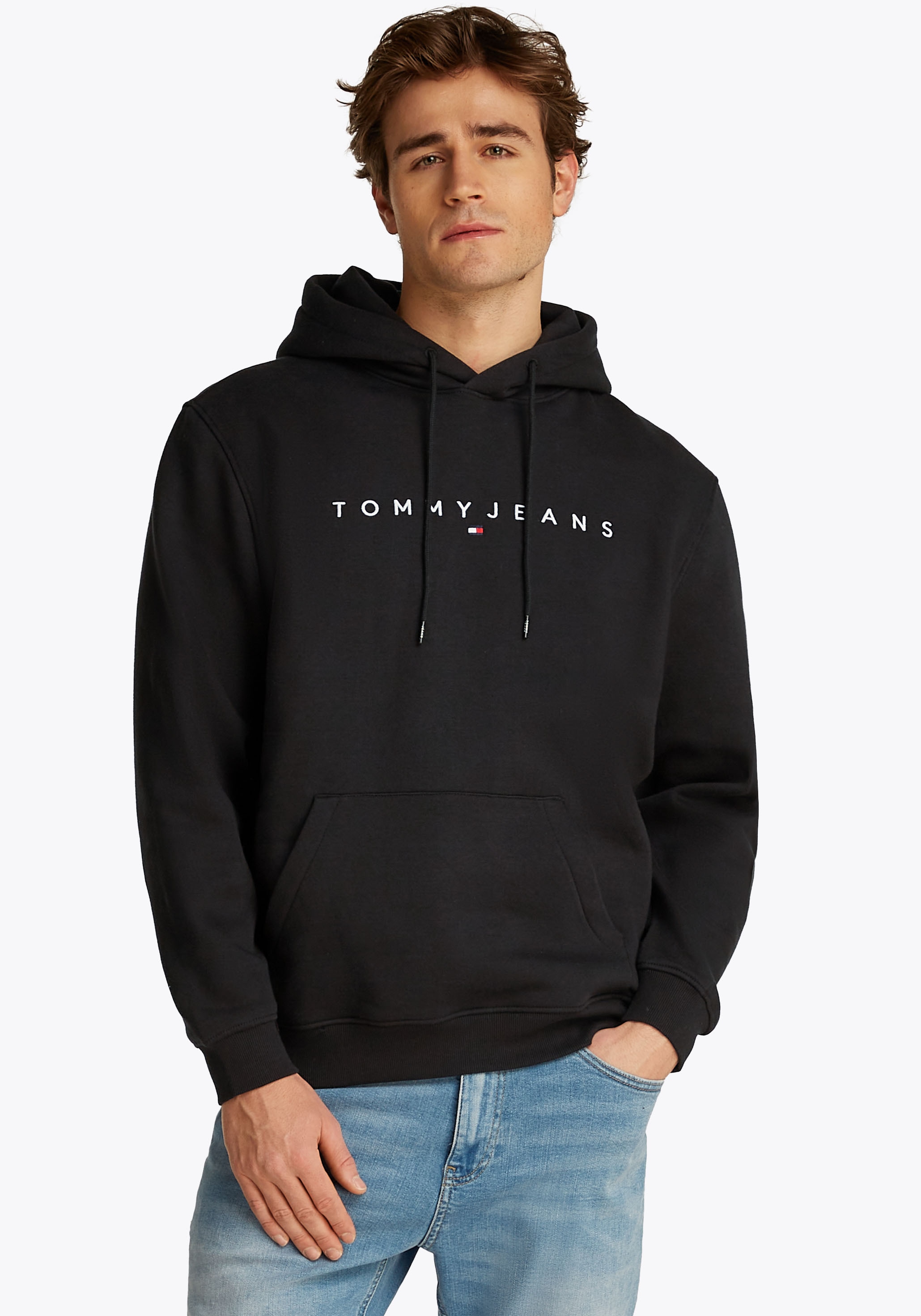 Tommy Jeans Hoodie "TJM REGULAR LINEAR LOGO HOODIE EXT", mit Logo-Stickerei