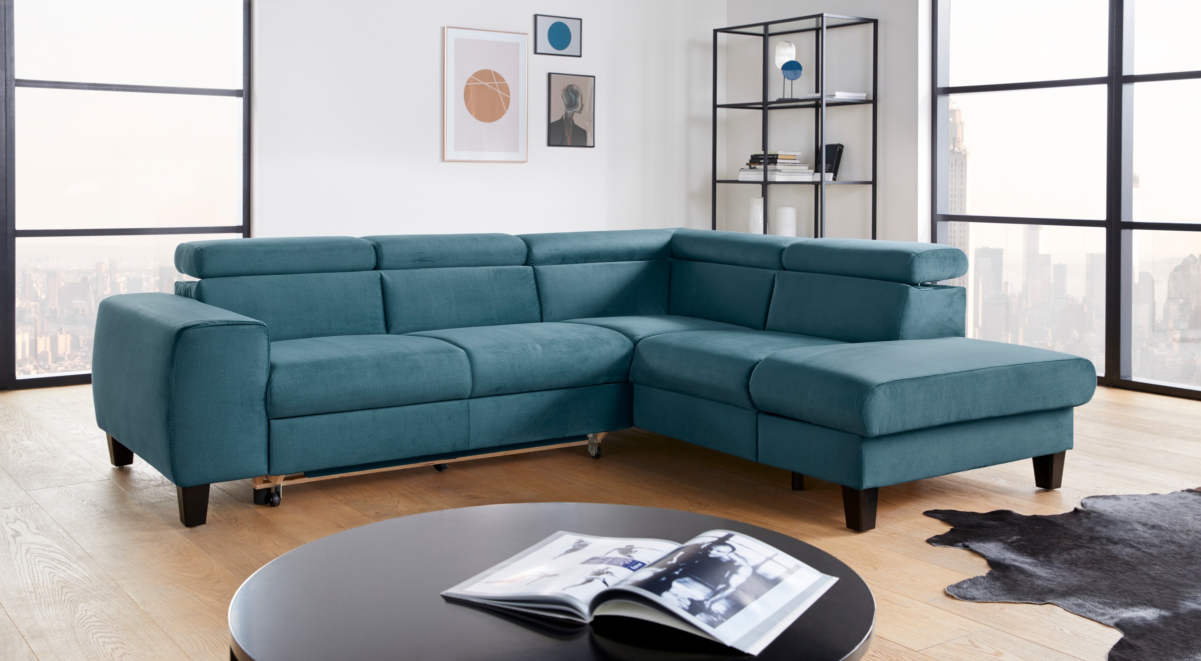 COTTA Ecksofa "Morven L-Form mit Kopfteilverstellung", wahlweise mit Bettfu günstig online kaufen