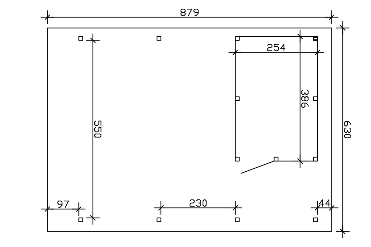 Skanholz Doppelcarport »Wendland«, 550 cm, dunkelgrau
