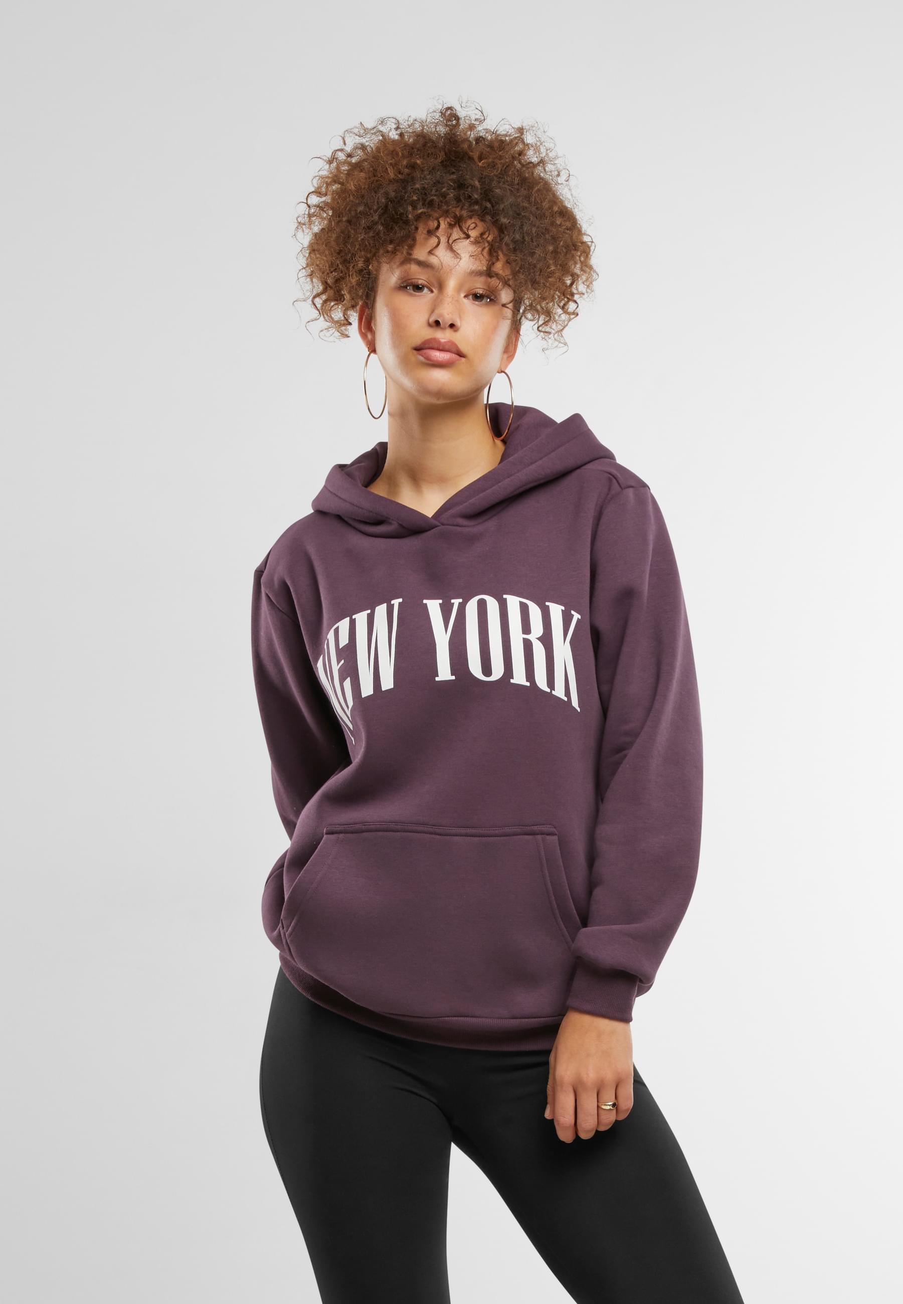 Miss Tee Kapuzenpullover »Miss Tee New York Ladies Fluffy Hoody«, (1 tlg.)