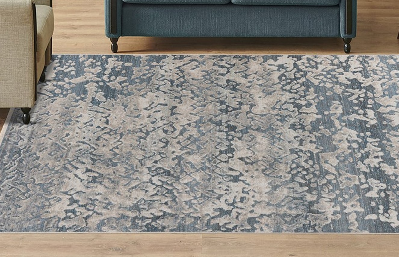 Teppich KAYOOM "Dilan 300", grau (anthrazit), B:120cm H:5mm L:170cm, Polyester, Teppiche, Teppich, weicher Kurzflor, Vintage Look, Wohnzimmer