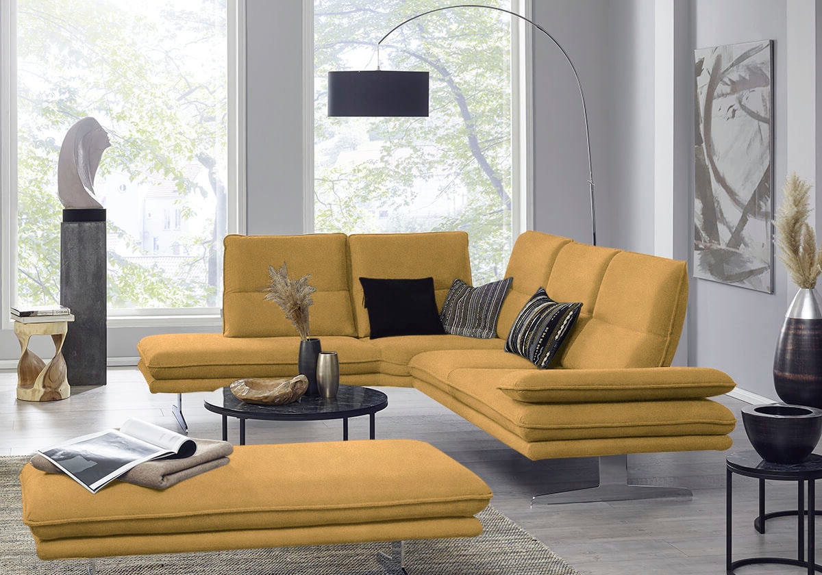 W.SCHILLIG Ecksofa "broadway, Designsofa, mit tollem Sitzkomfort, L-Form" Sitztiefenverstellung, Kopfteil- & Seitenteilverstellung, Breite 284cm
