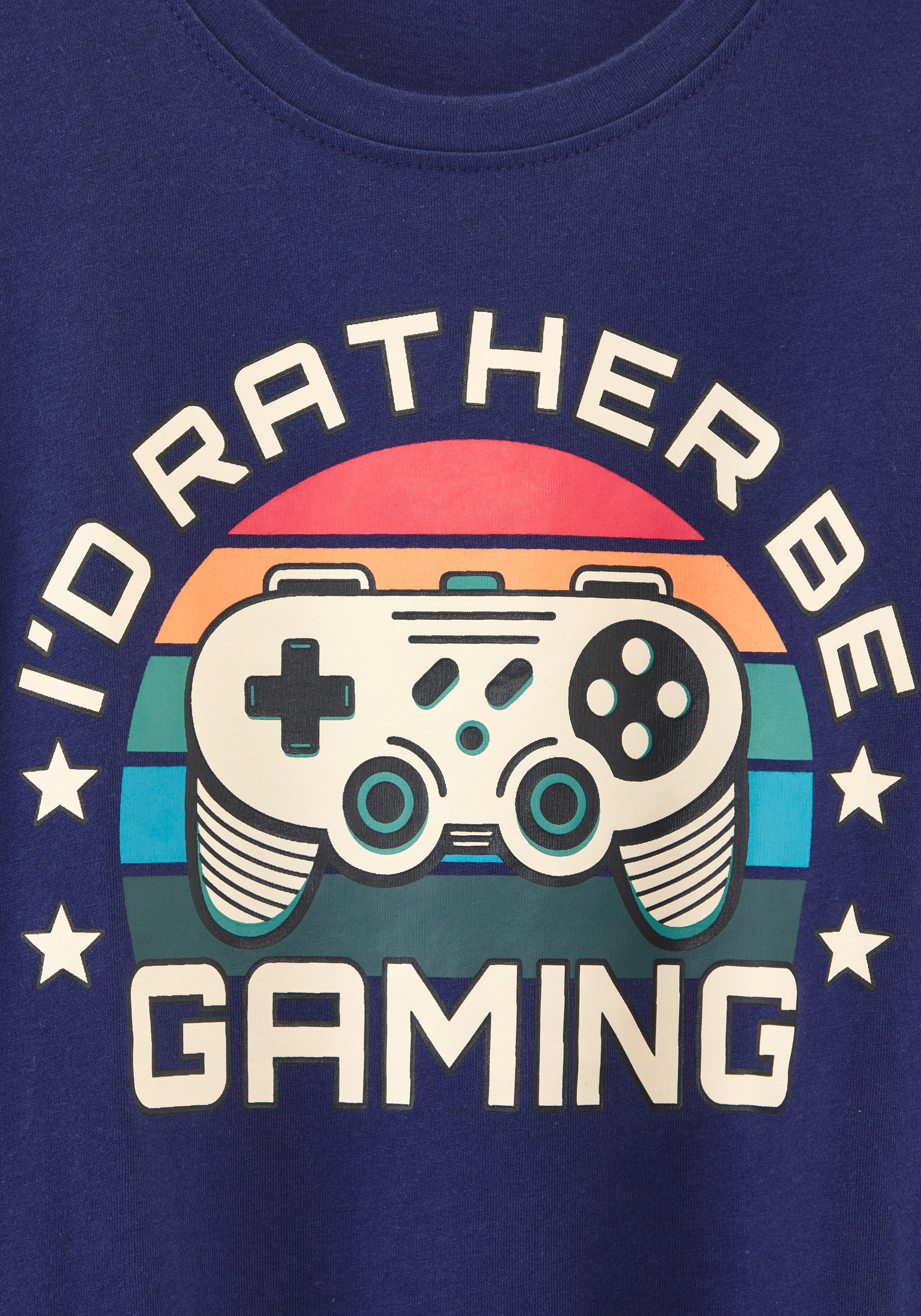 AUTHENTIC LE JOGGER Pyjama, (Packung, 2 tlg., 1 Stück), Schlafanzug mit großem Gaming - Print vorn