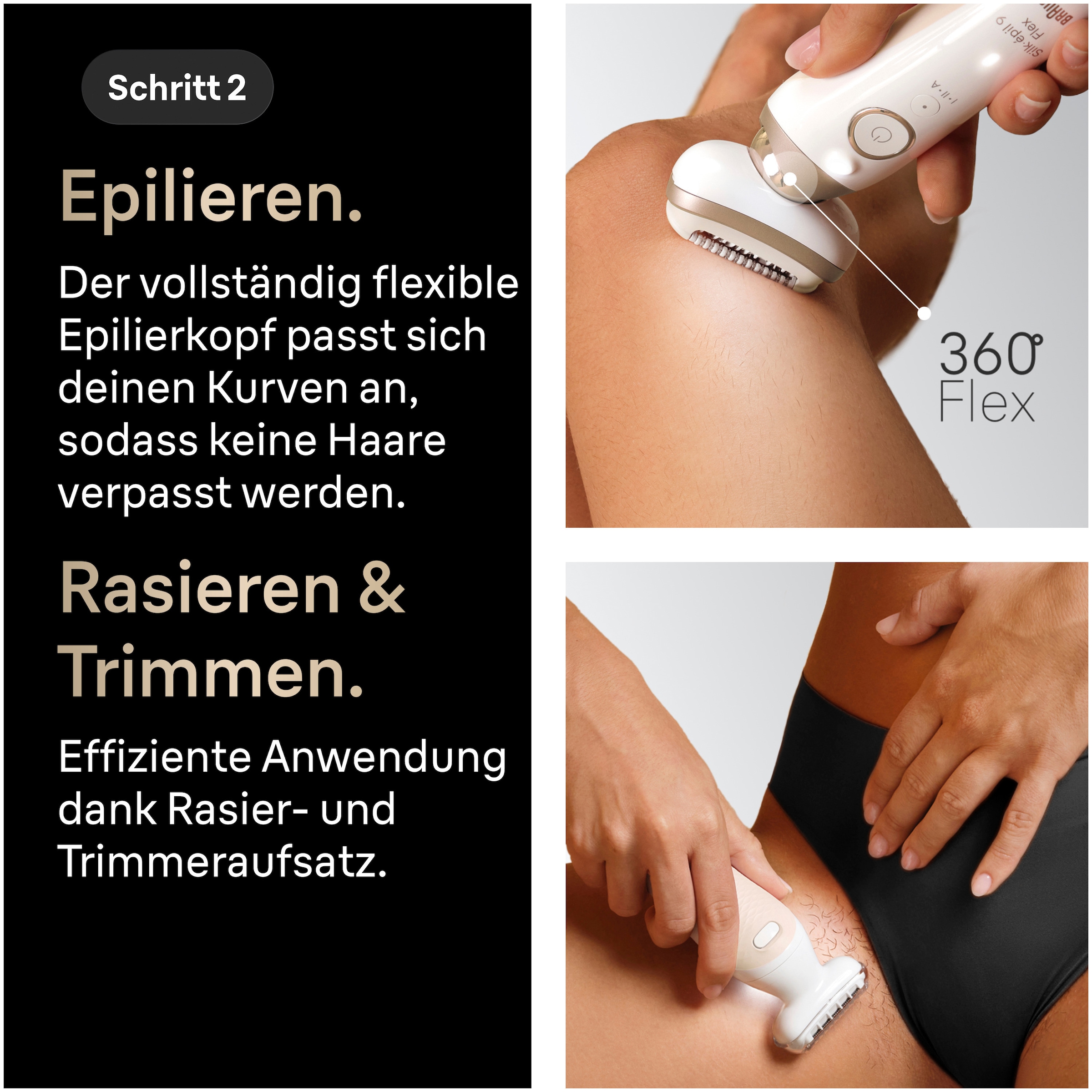 Braun Epilierer »Silk-épil 9 SES9-481 3D« Wet & Dry, All-in-One Set, 360° flexibler Kopf, mit Körpertrimmer