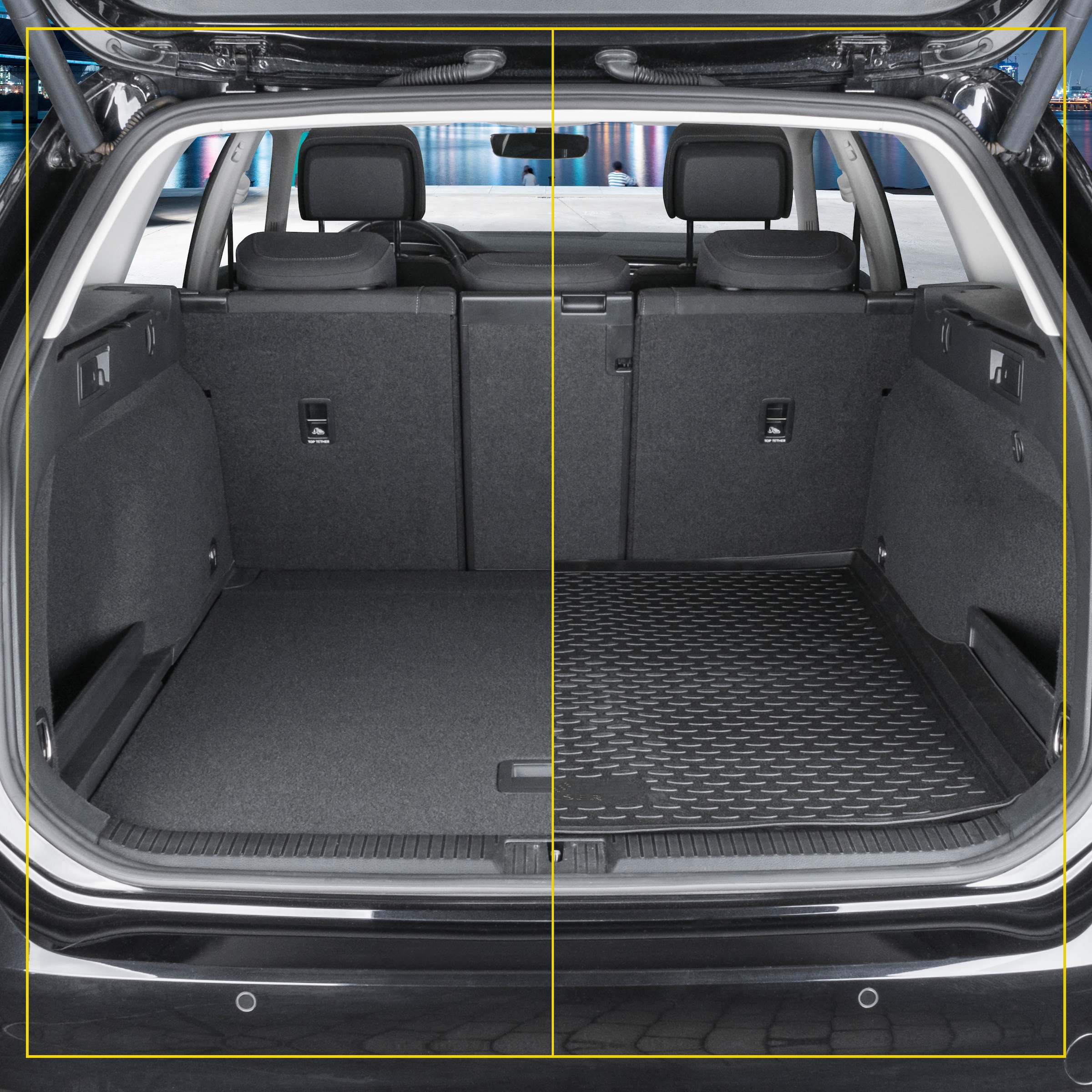 Black Friday WALSER Kofferraummatte »XTR«, VW-Seat, Alhambra-Sharan, Großr. lim., z.B. für Seat Alhambra II (7N), 7-Sitzer, 3. Reihe geklappt | BAUR