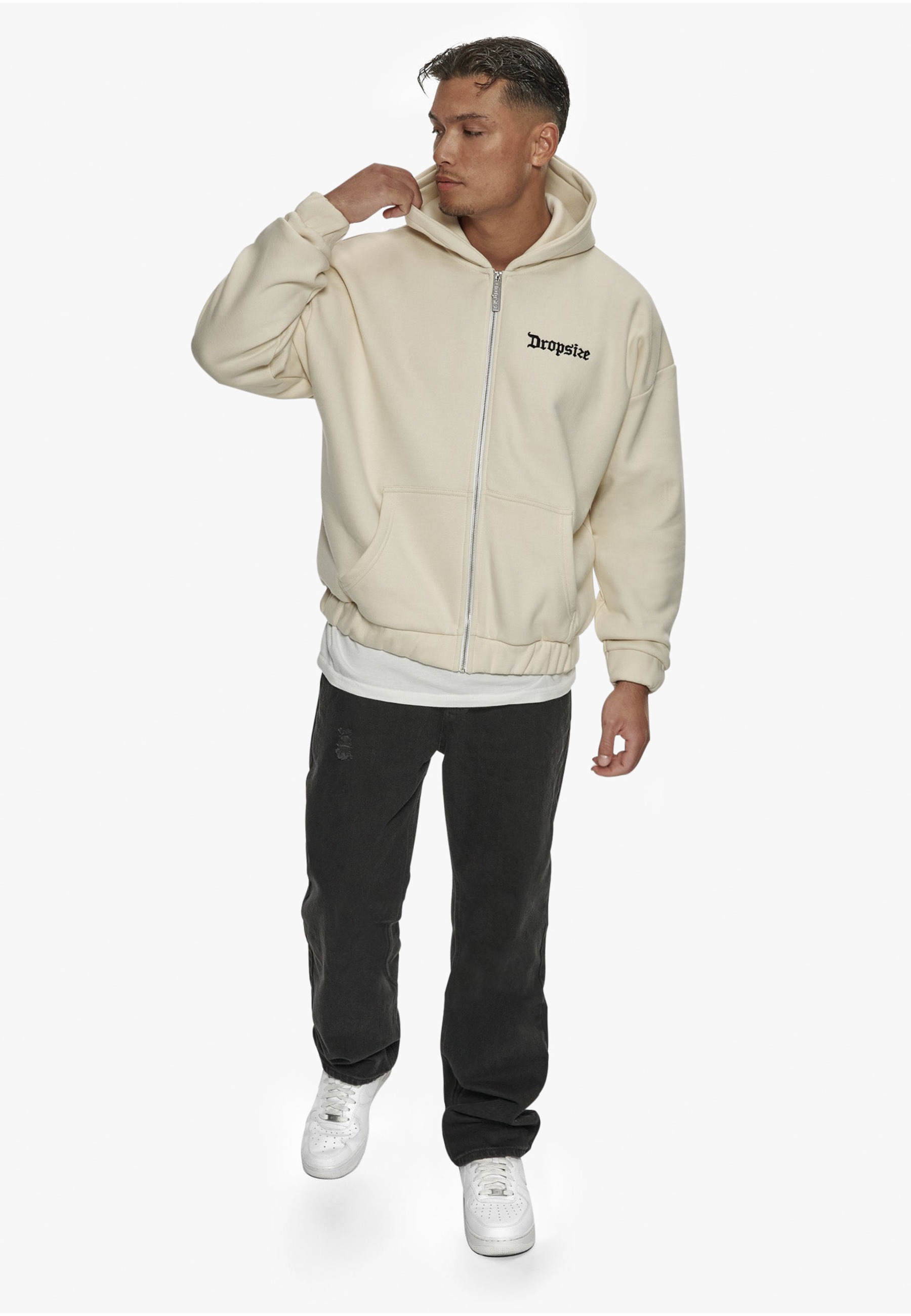 Dropsize Kapuzensweatshirt »Dropsize Herren Super Heavy Oversize Blank Zip Hoodie«, 1
