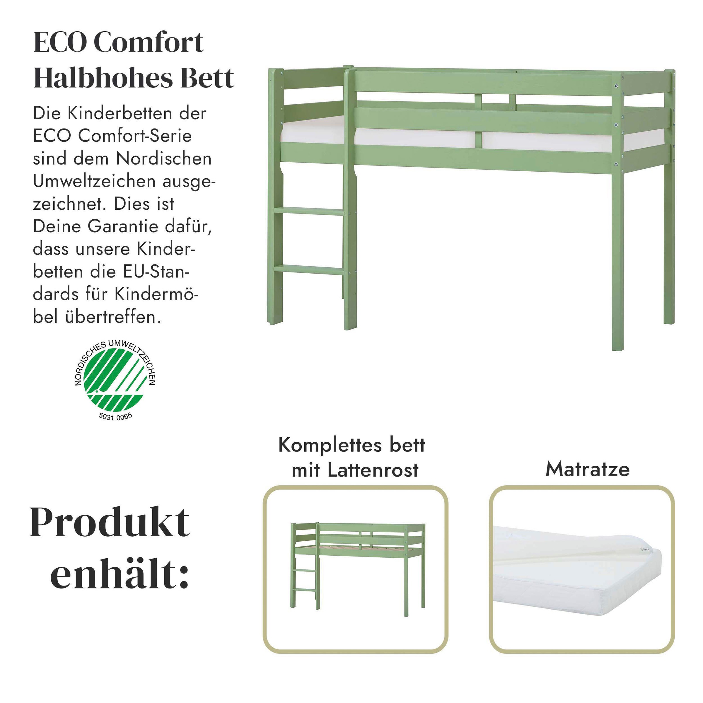 Hoppekids Spielbett »ECO COMFORT, Hochbett, in 2 Einzelbetten teilbar«, Höhe 72cm, Farbe & Größe & Matratze
