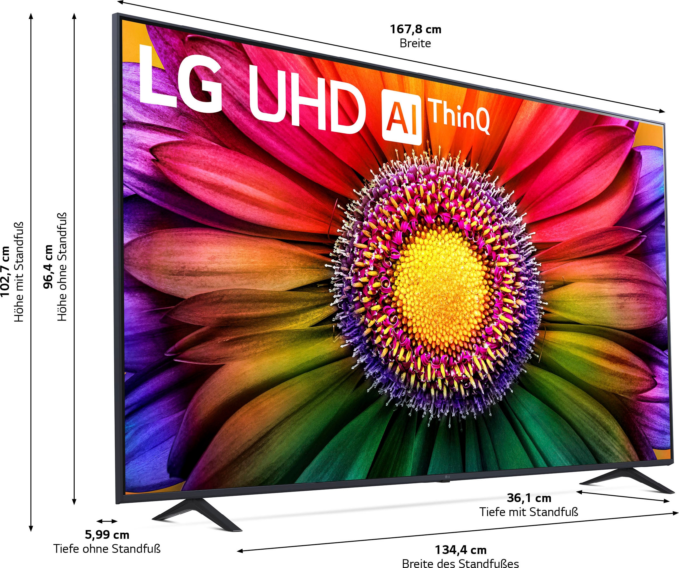 Sonderangebotspreisvorteil LG LED-Fernseher »75UR80006LJ«, 189 cm/75 UHD,α5 AI-Prozessor,HDR10,AI | HD, Pro,Filmmaker Mode 4K Zoll, Ultra Gen6 Sound Smart-TV, 4K BAUR