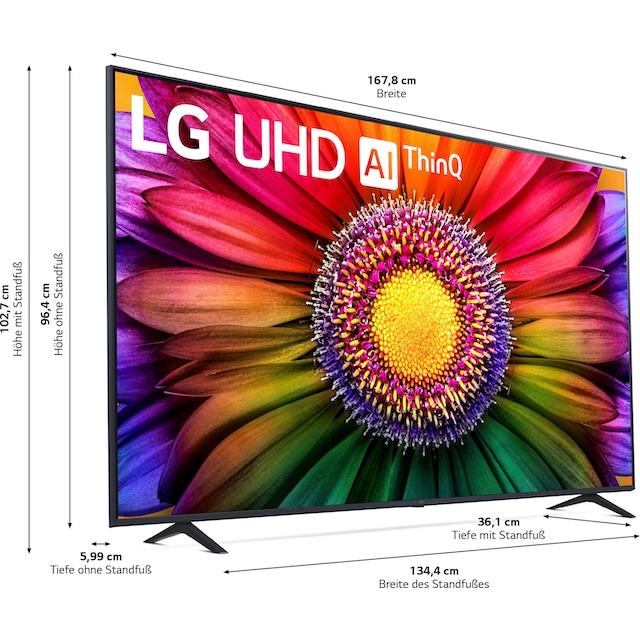 LG LED-Fernseher »75UR80006LJ«, 189 cm/75 Zoll, 4K Ultra HD, Smart-TV, UHD,α5  Gen6 4K AI-Prozessor,HDR10,AI Sound Pro,Filmmaker Mode | BAUR | alle Fernseher