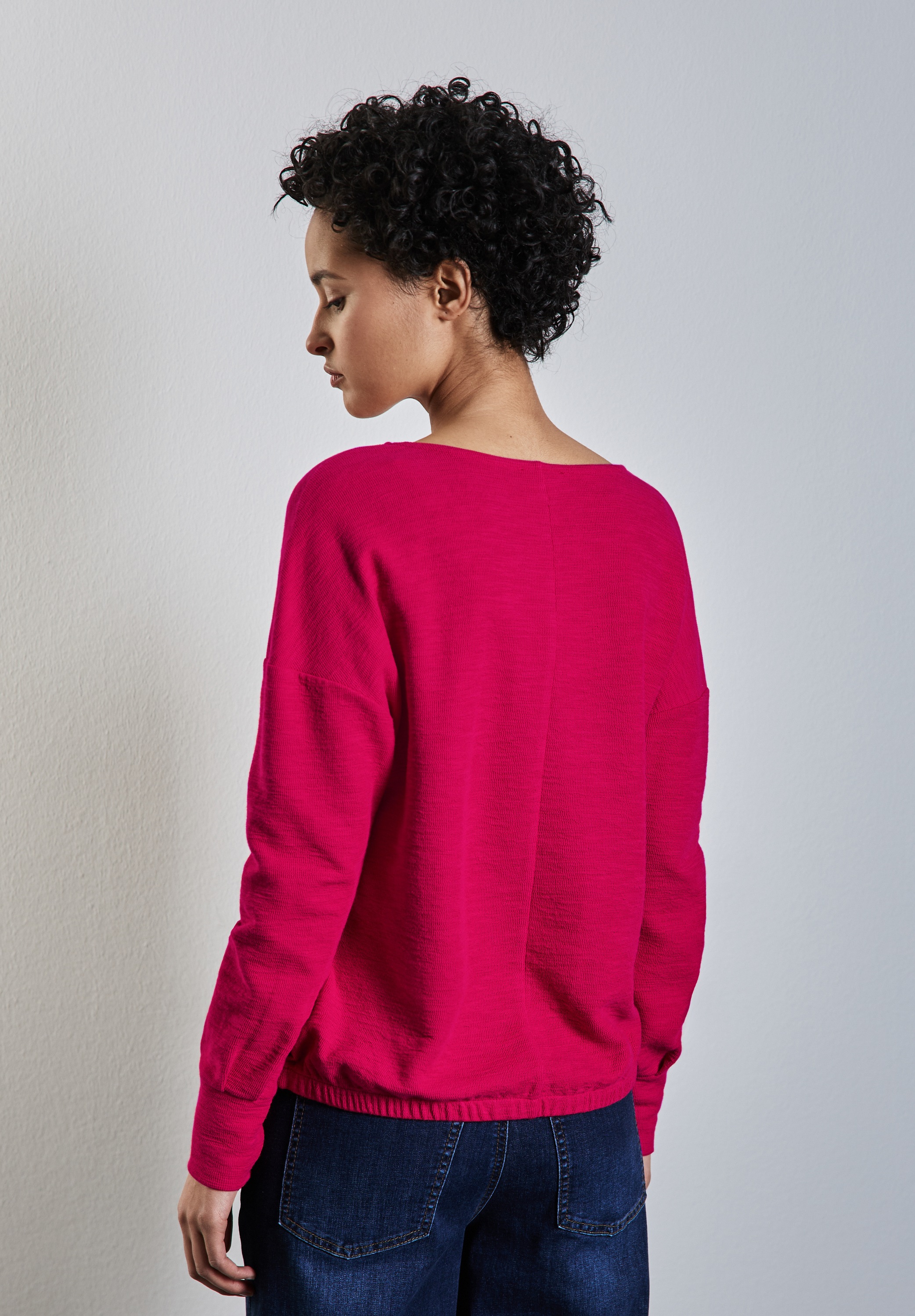 STREET ONE Langarmshirt, mit V-Ausschnitt