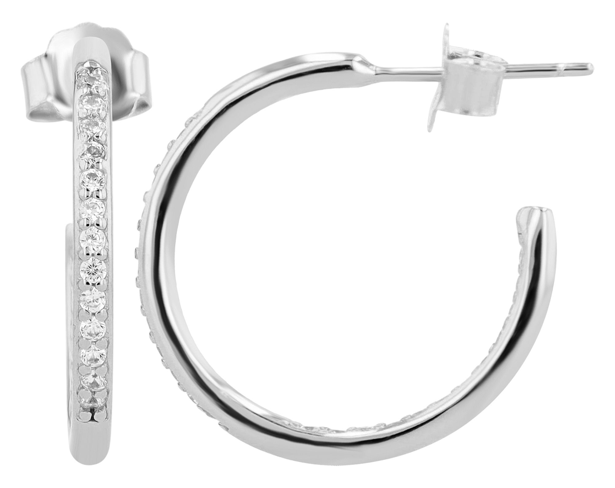 Adelia´s Paar Creolen "Ohrringe – Creole aus 925 Silber mit Zirkonia" Schöne Geschenkidee zum Geburtstag