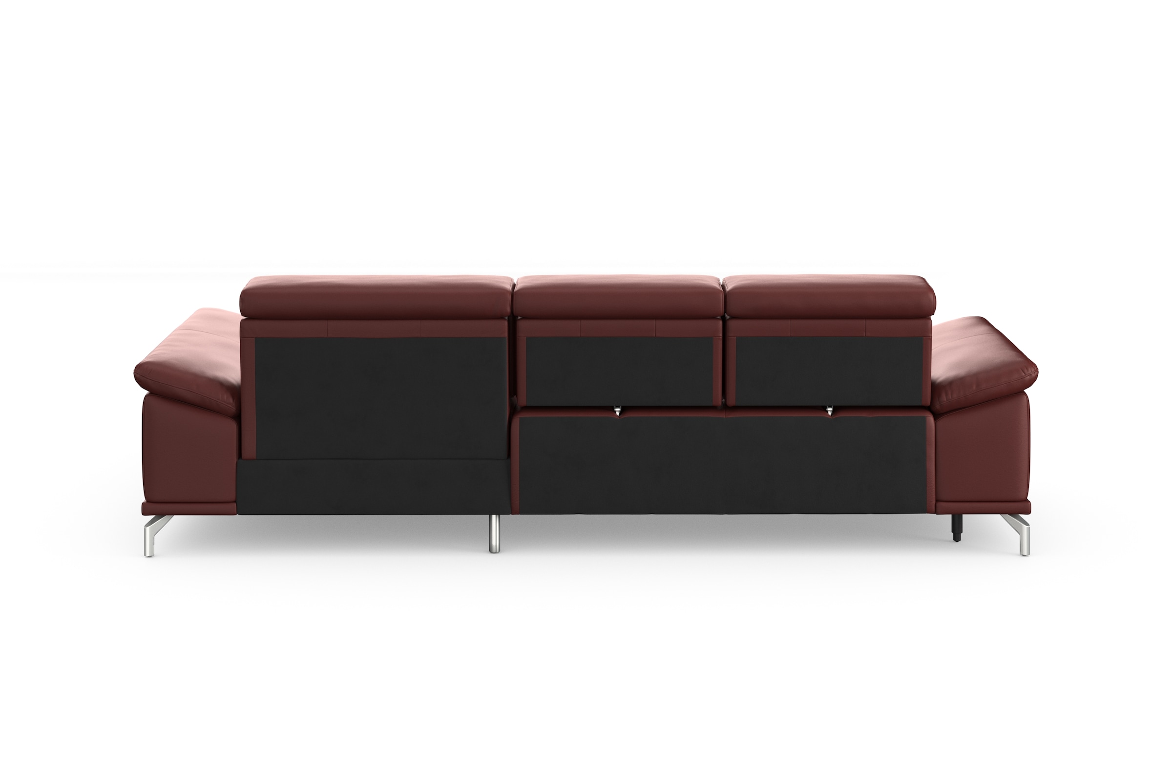 sit&more Ecksofa »Cabrio L-Form, mit Sitztiefenverstellung, Arm- und Kopfteilverstellung«, 2 Nierenkissen, Federkern, optional Bettfunktion und Stauraum